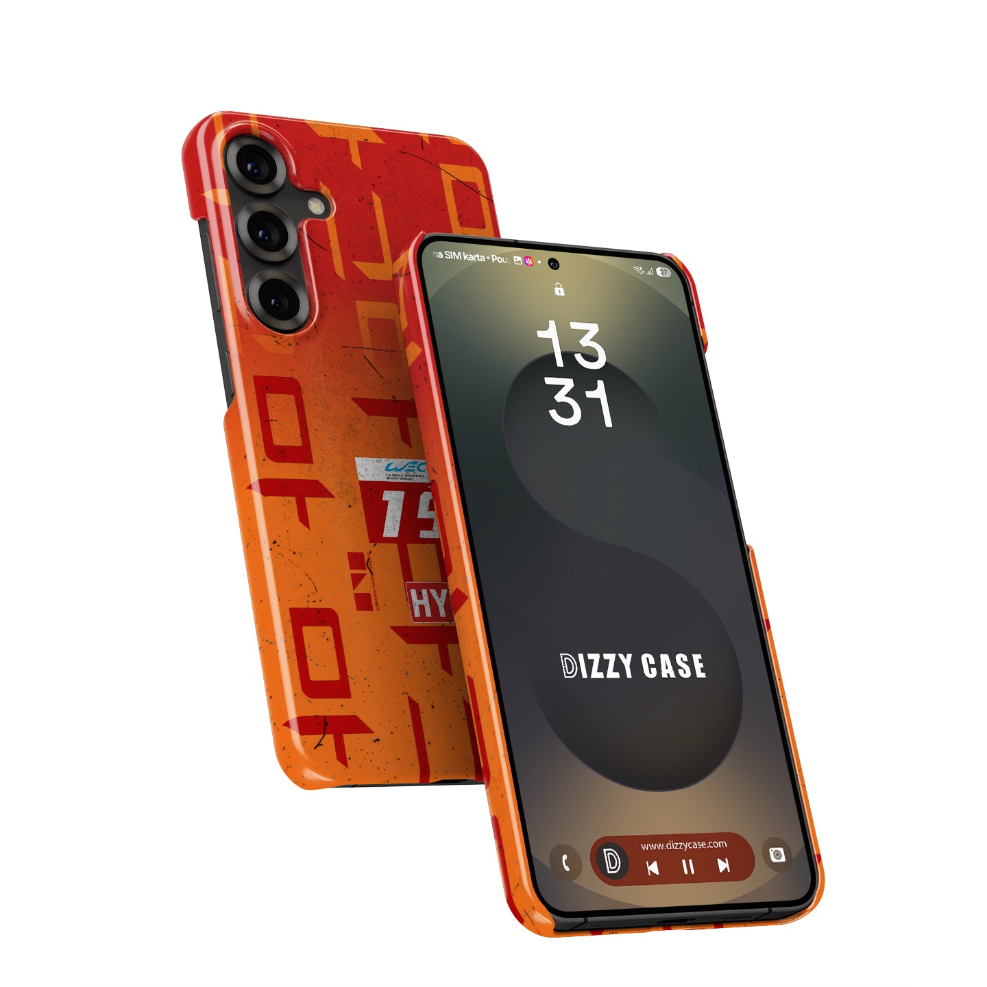 Genesis GMR-001 number 19 Le Mans Finisher Samsung case with orange race-worn livery