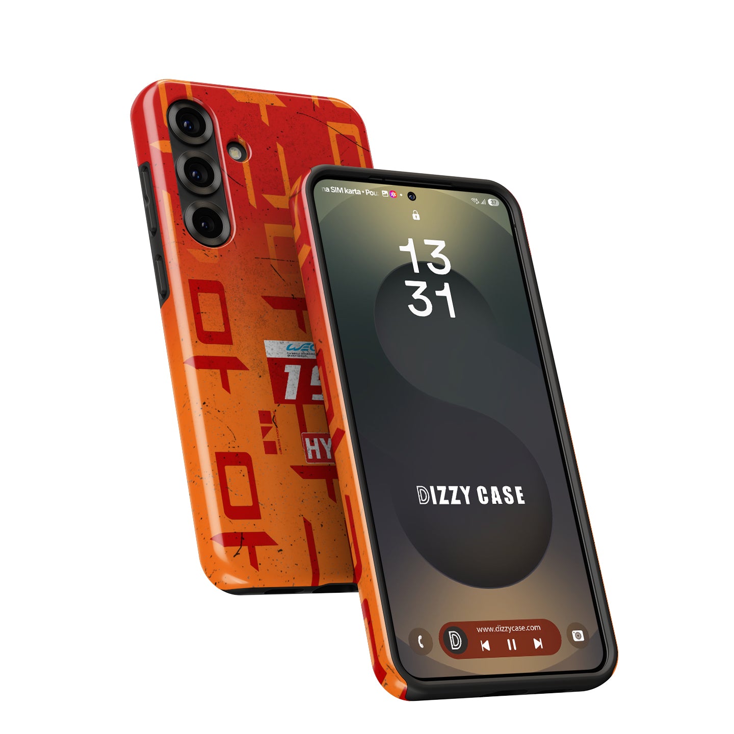 Genesis GMR-001 number 19 Le Mans Finisher Samsung case with orange race-worn livery