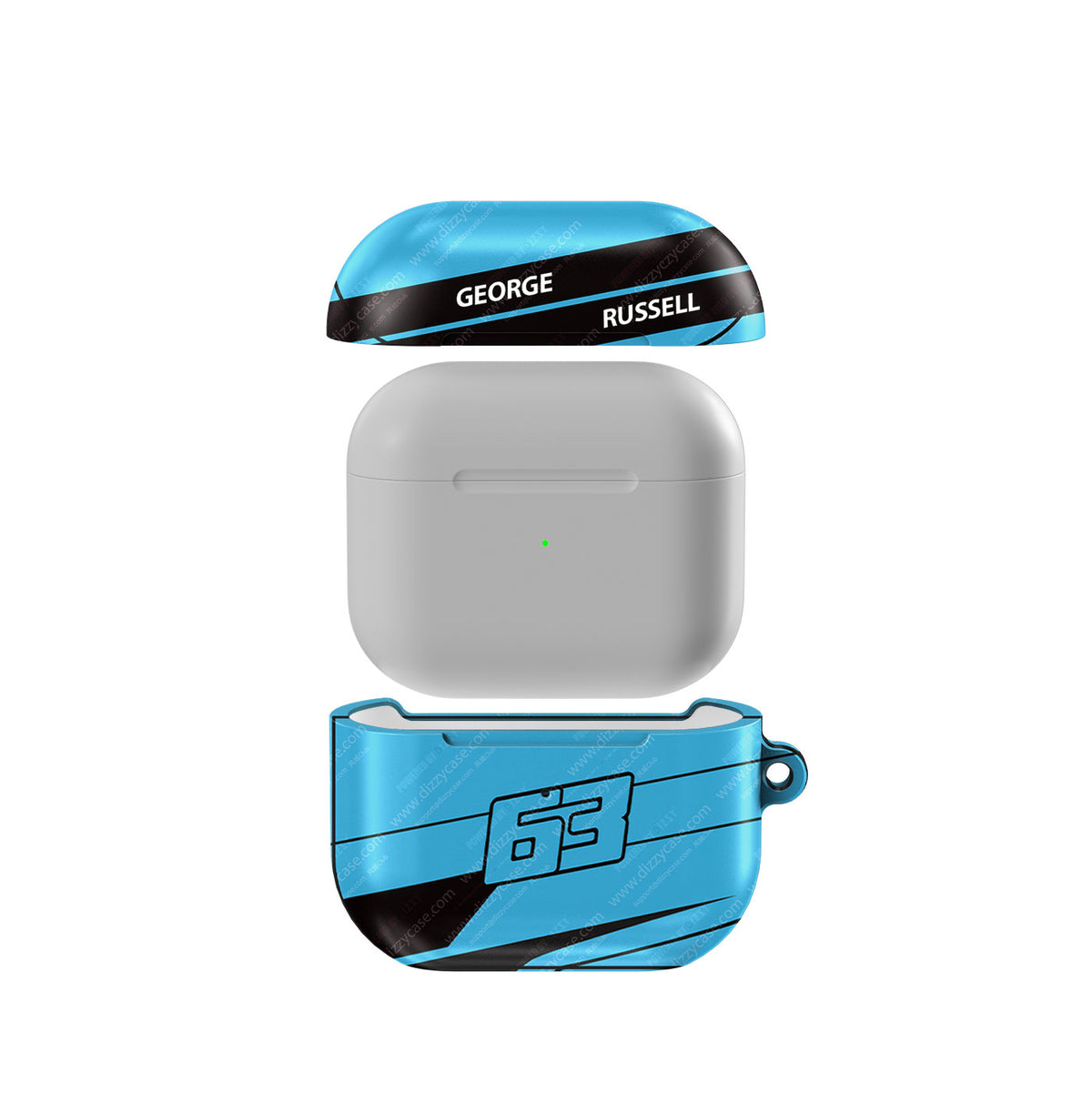 George Russell 2026 Blue Helmet AirPods Case