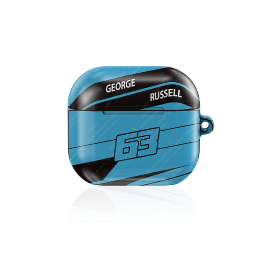 George Russell 2026 Blue Helmet AirPods Case