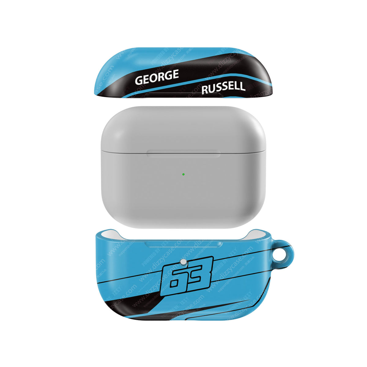 George Russell 2026 Blue Helmet AirPods Case