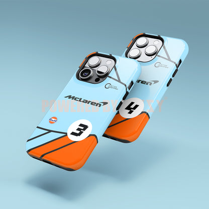 McLaren Gulf Lando Norris 4 Funda para teléfono con librea de Fórmula 1