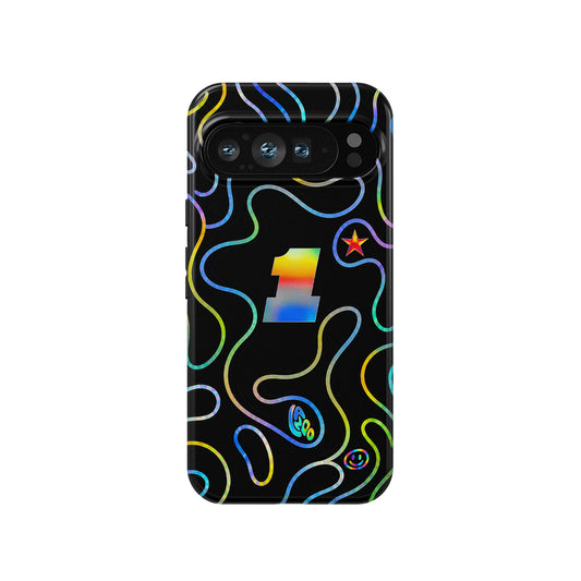 Holographic Neon Racing Lines Google Pixel Case