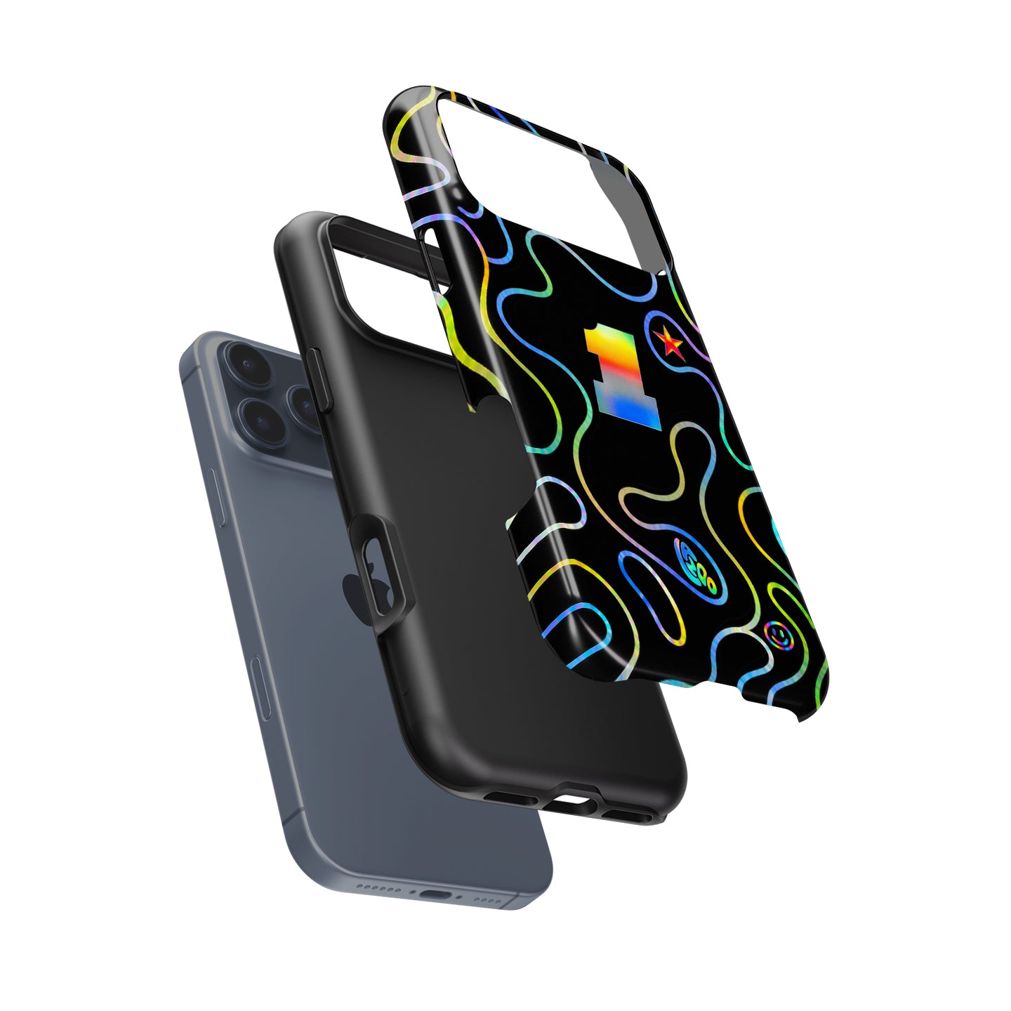Holographic Neon Racing Lines iPhone Case