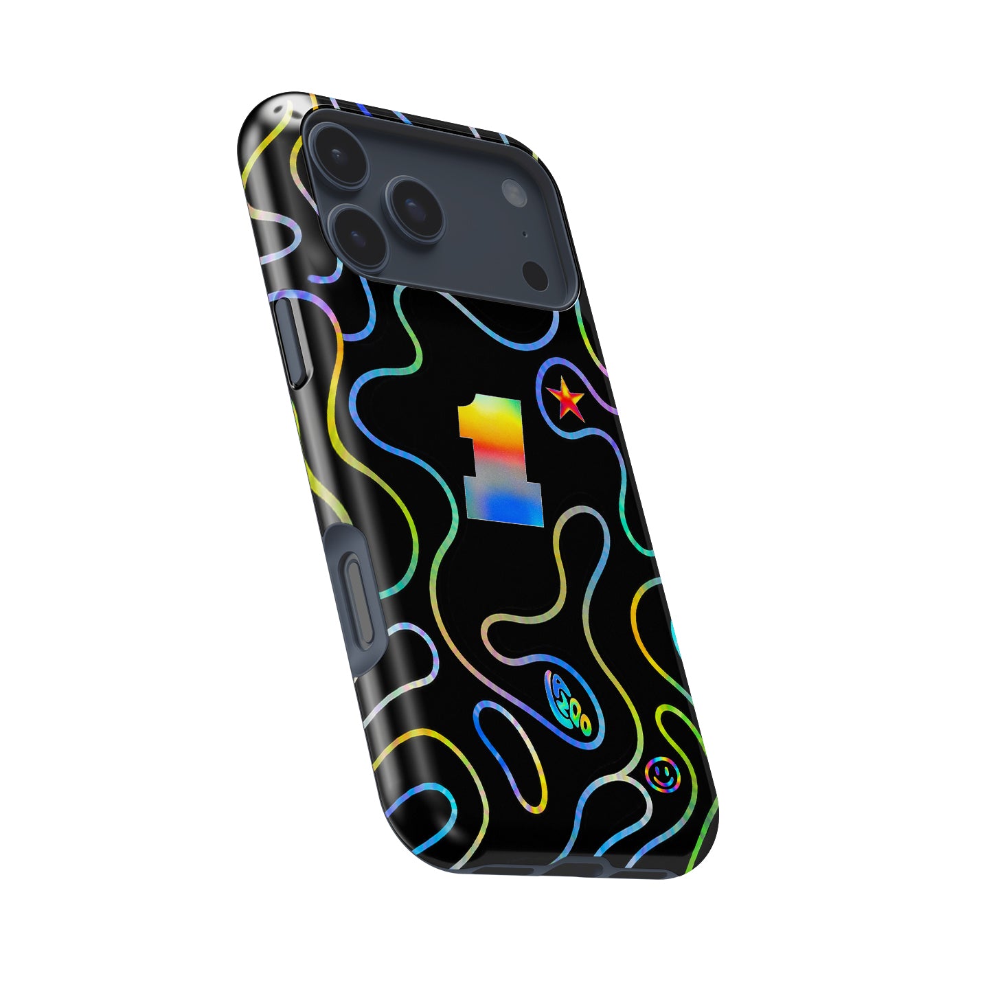 Holographic Neon Racing Lines iPhone Case