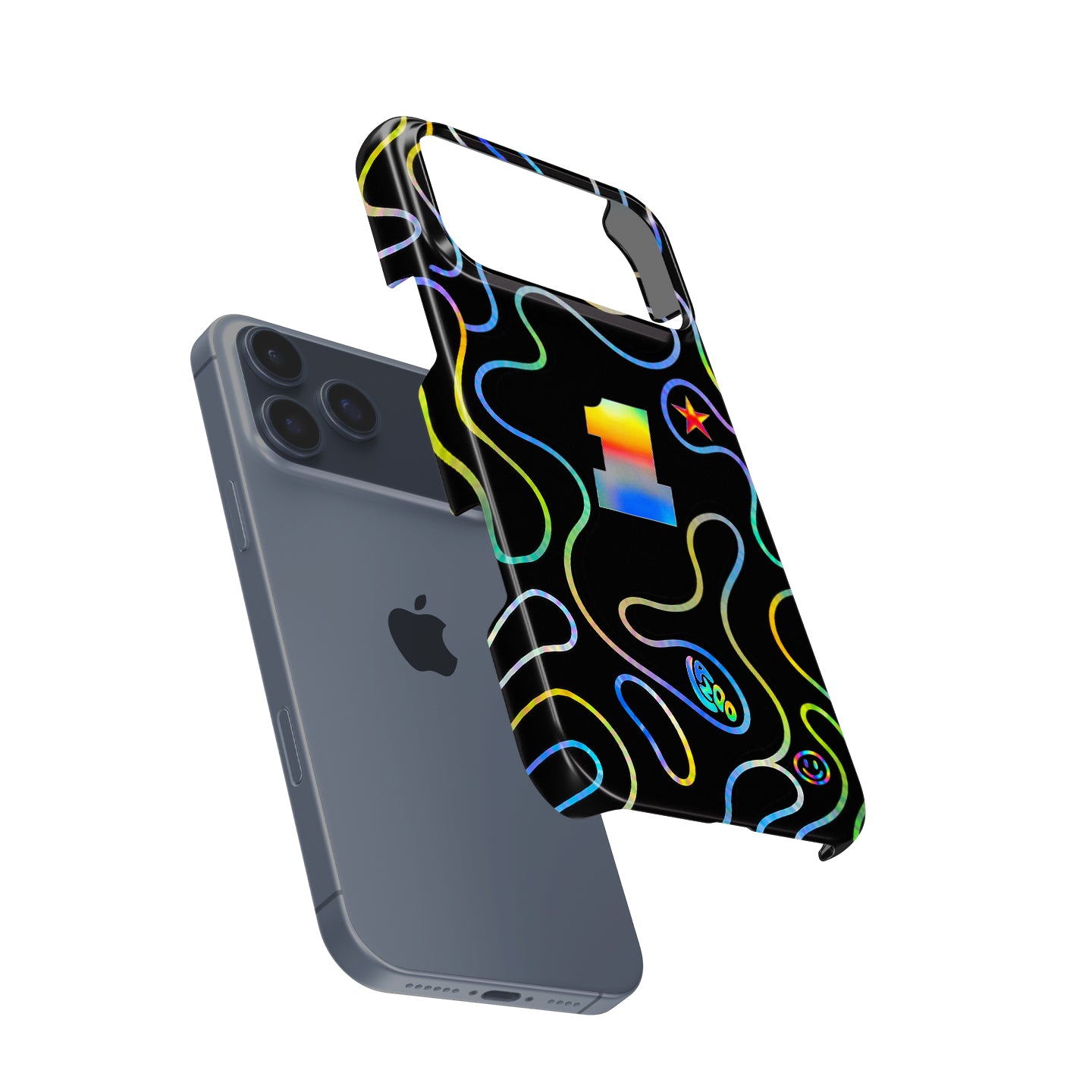 Holographic Neon Racing Lines iPhone Case