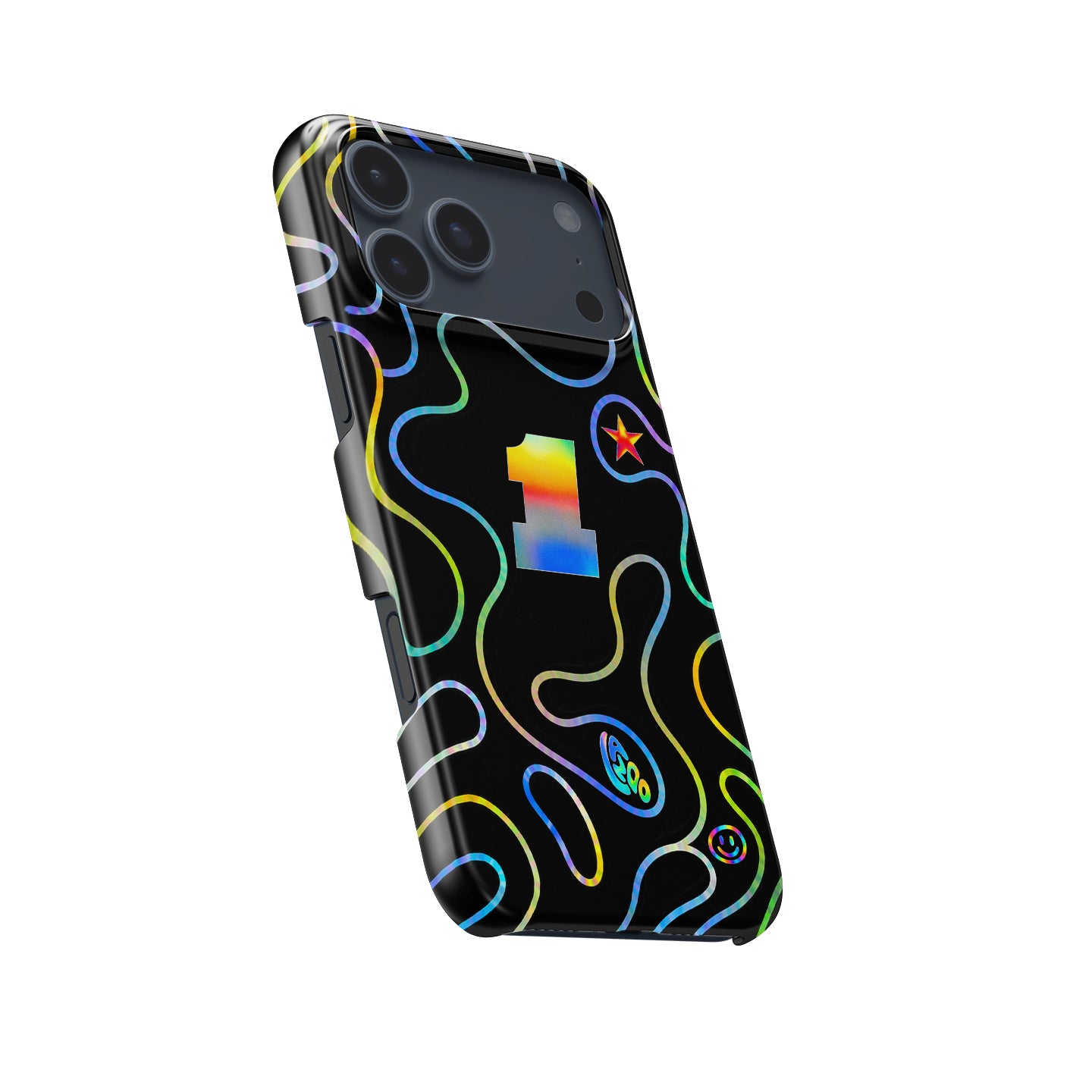 Holographic Neon Racing Lines iPhone Case
