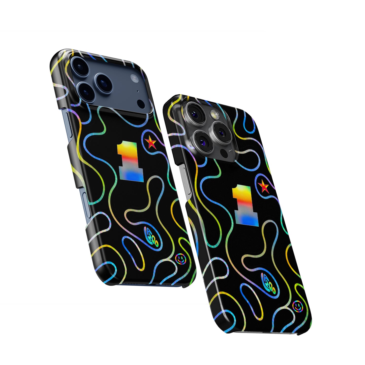 Holographic Neon Racing Lines iPhone Case
