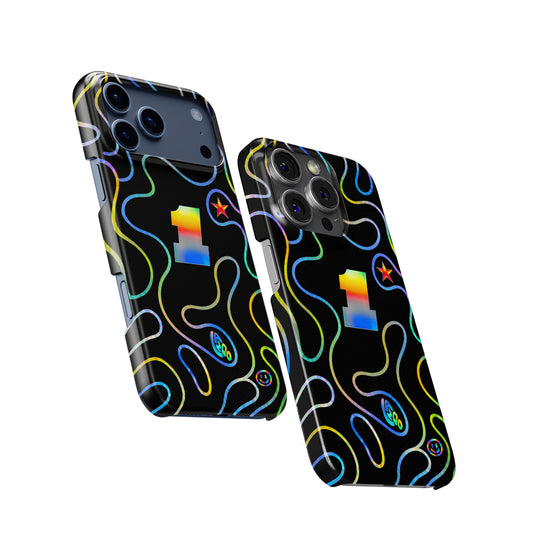 Holographic Neon Racing Lines iPhone Case