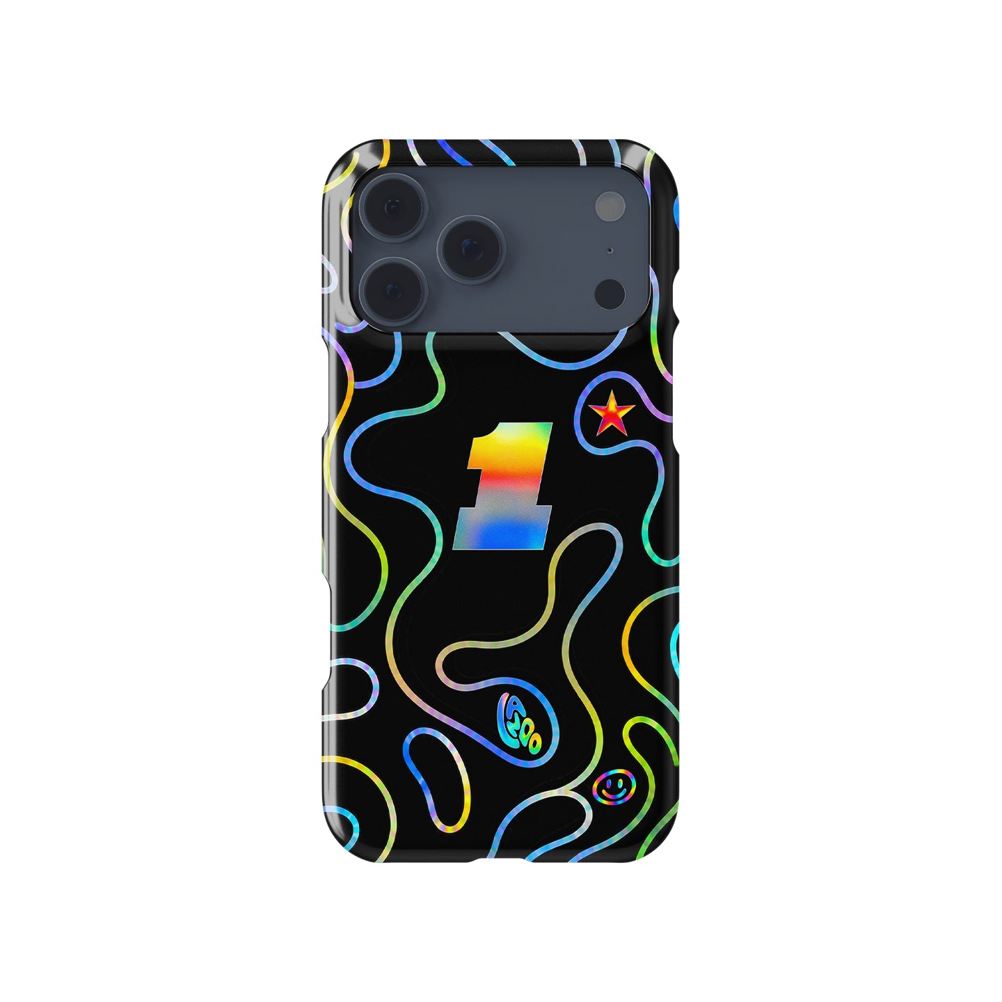 Holographic Neon Racing Lines iPhone Case