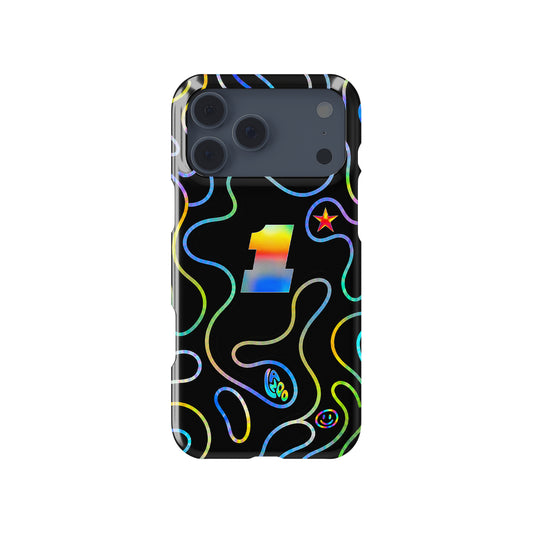 Holographic Neon Racing Lines iPhone Case
