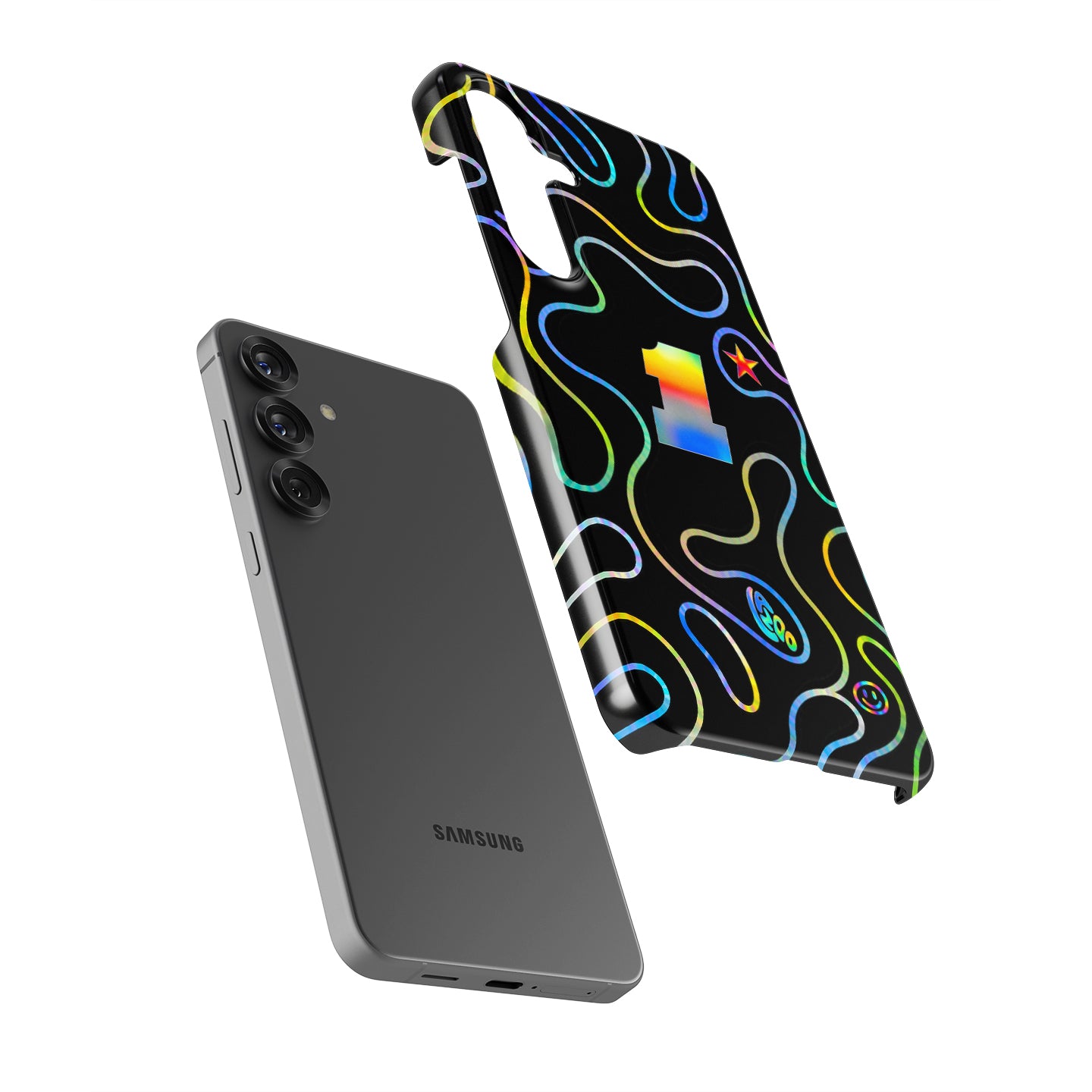 Holographic Neon Racing Lines Samsung Case