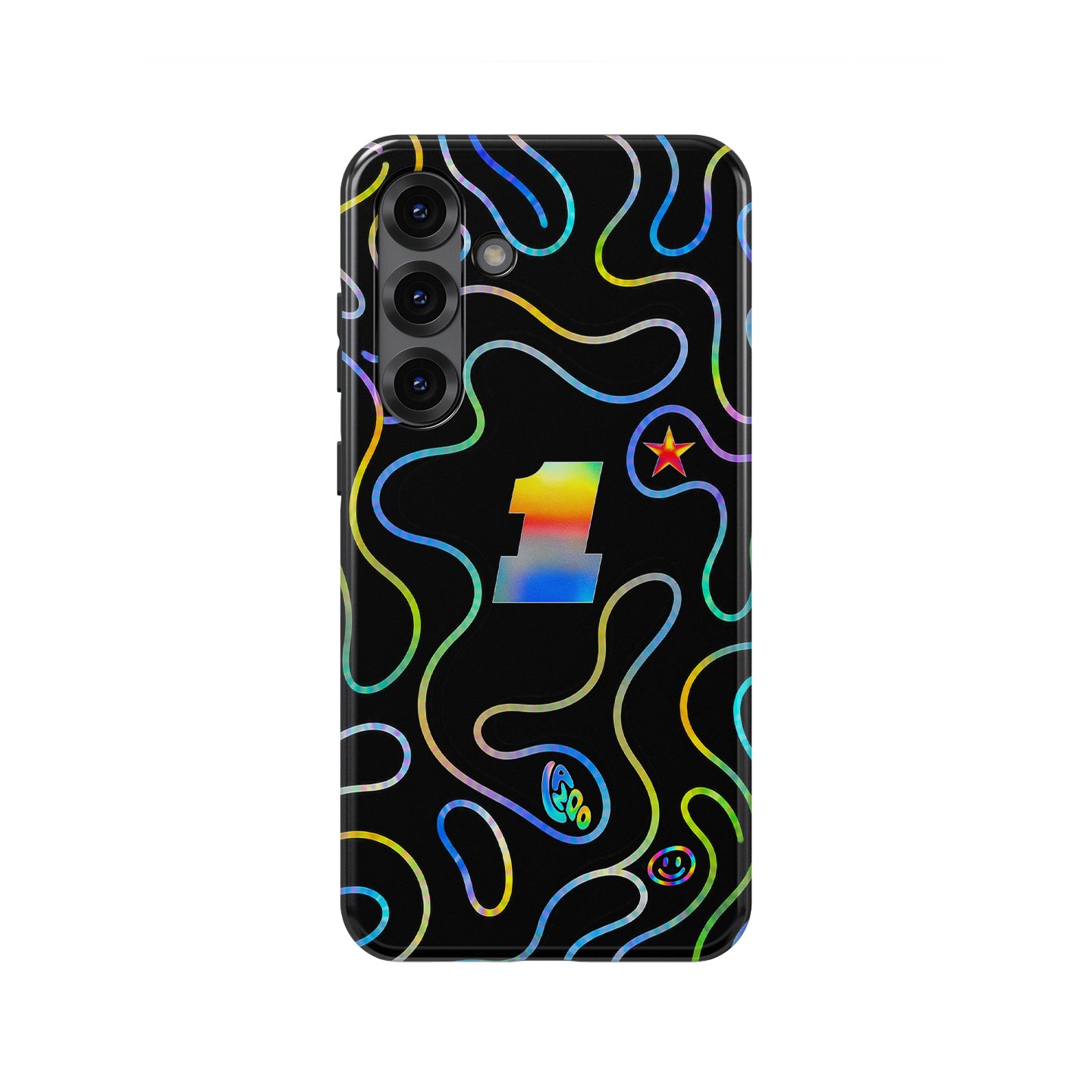 Holographic Neon Racing Lines Samsung Case