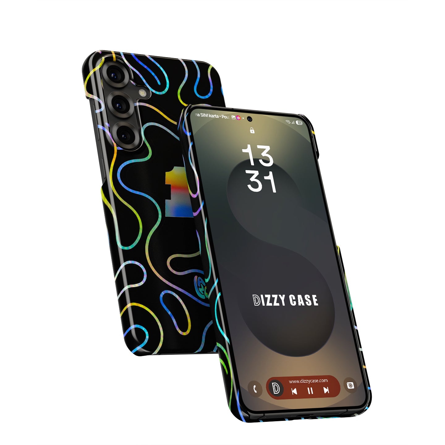 Holographic Neon Racing Lines Samsung Case