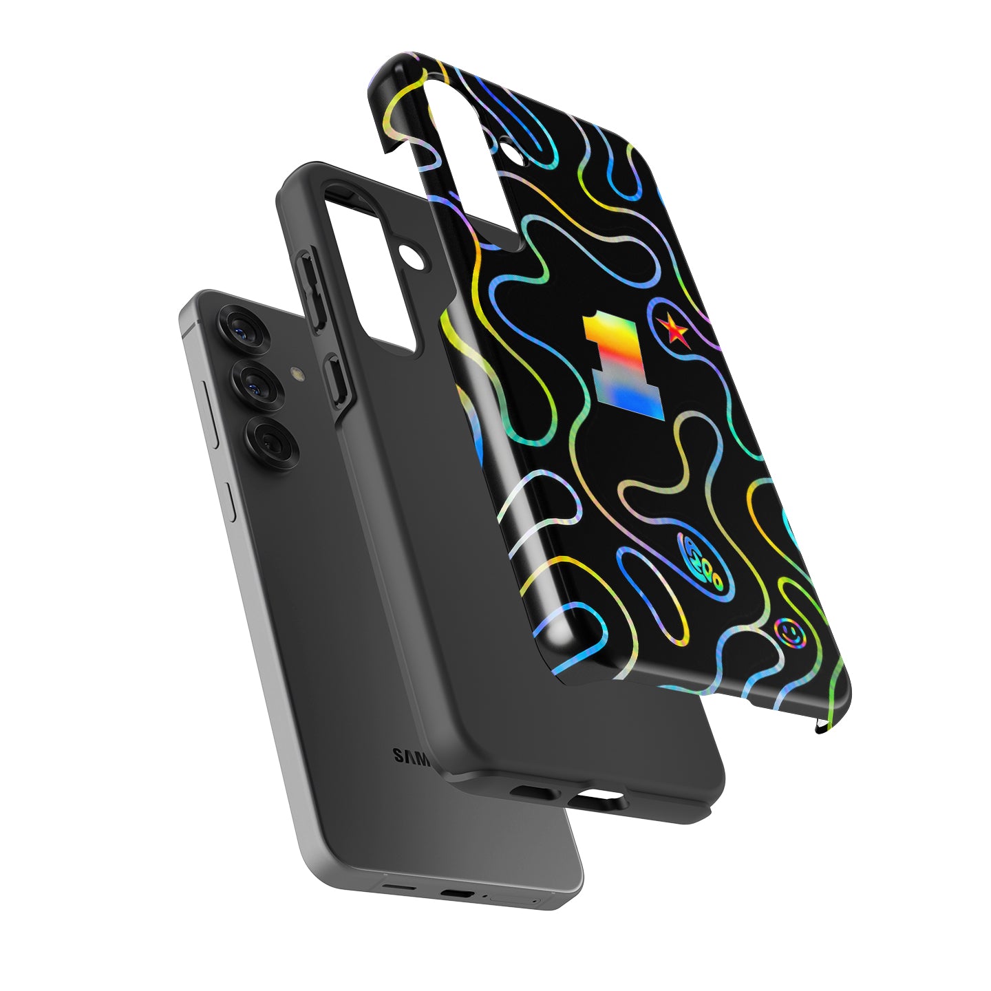 Holographic Neon Racing Lines Samsung Case