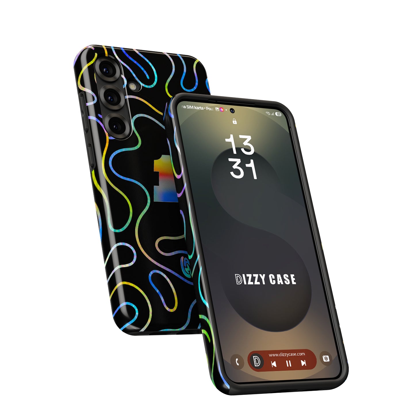 Holographic Neon Racing Lines Samsung Case