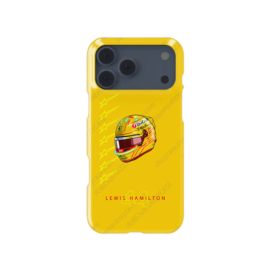Lewis Hamilton 2025 Ferrari Helmet Phone Case – Yellow Edition for iPhone