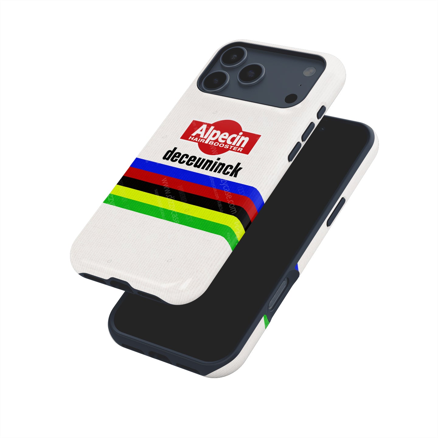 Mathieu van der Poel 2024 World Champion Rainbow Jersey Cycling Livery Phone Case by DIZZY | DIZZY CASE