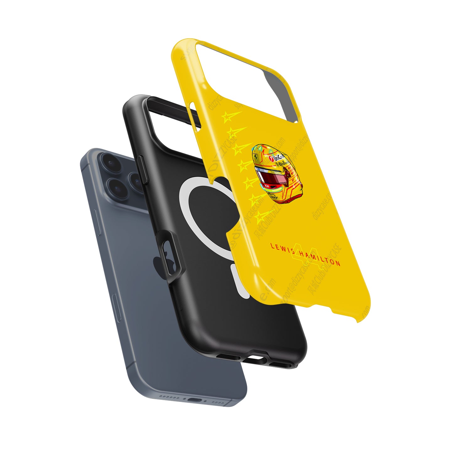 Lewis Hamilton 2025 Ferrari Helmet Phone Case – Yellow Edition for iPhone