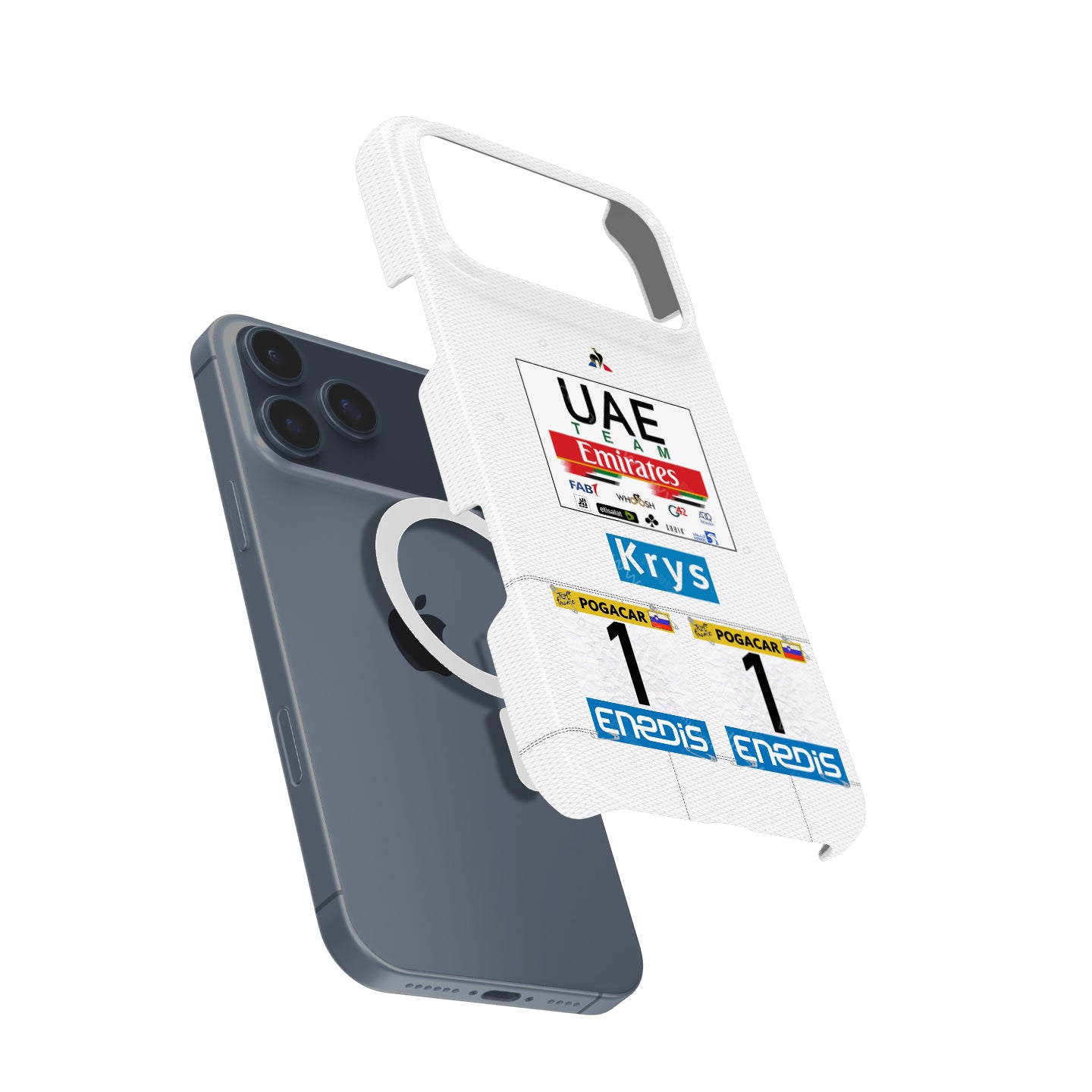 Tadej Pogacar 2021 White Jersey Phone Case for Cycling Fans
