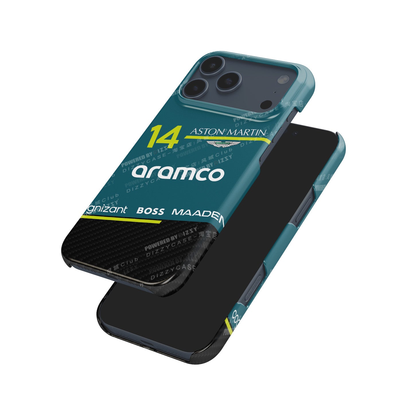 Fernando Alonso AMR25 FA14 Phone Case – F1 Livery Edition (iPhone Series) | DIZZY CASE