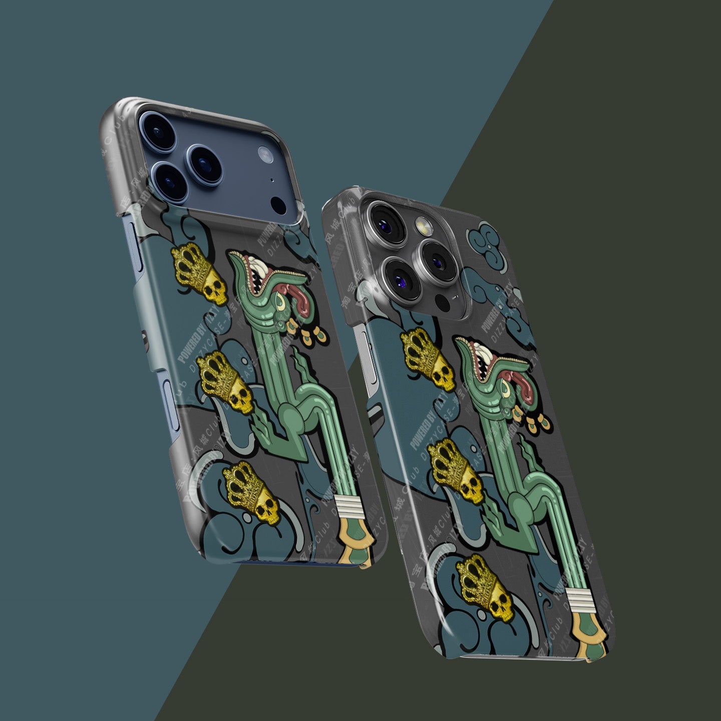 AK-47 Fire Serpent iPhone Case with Crown Foil Stickers – DIZZY CASE