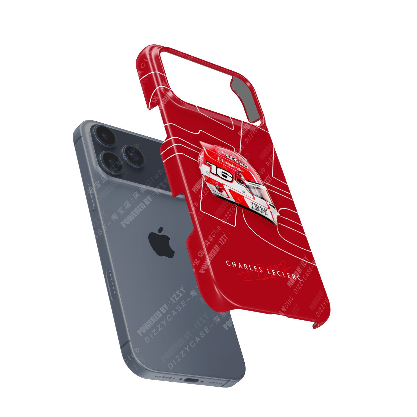 Charles Leclerc 2025 Ferrari Helmet Livery F1 Phone Case – CL16 Edition | DIZZY CASE