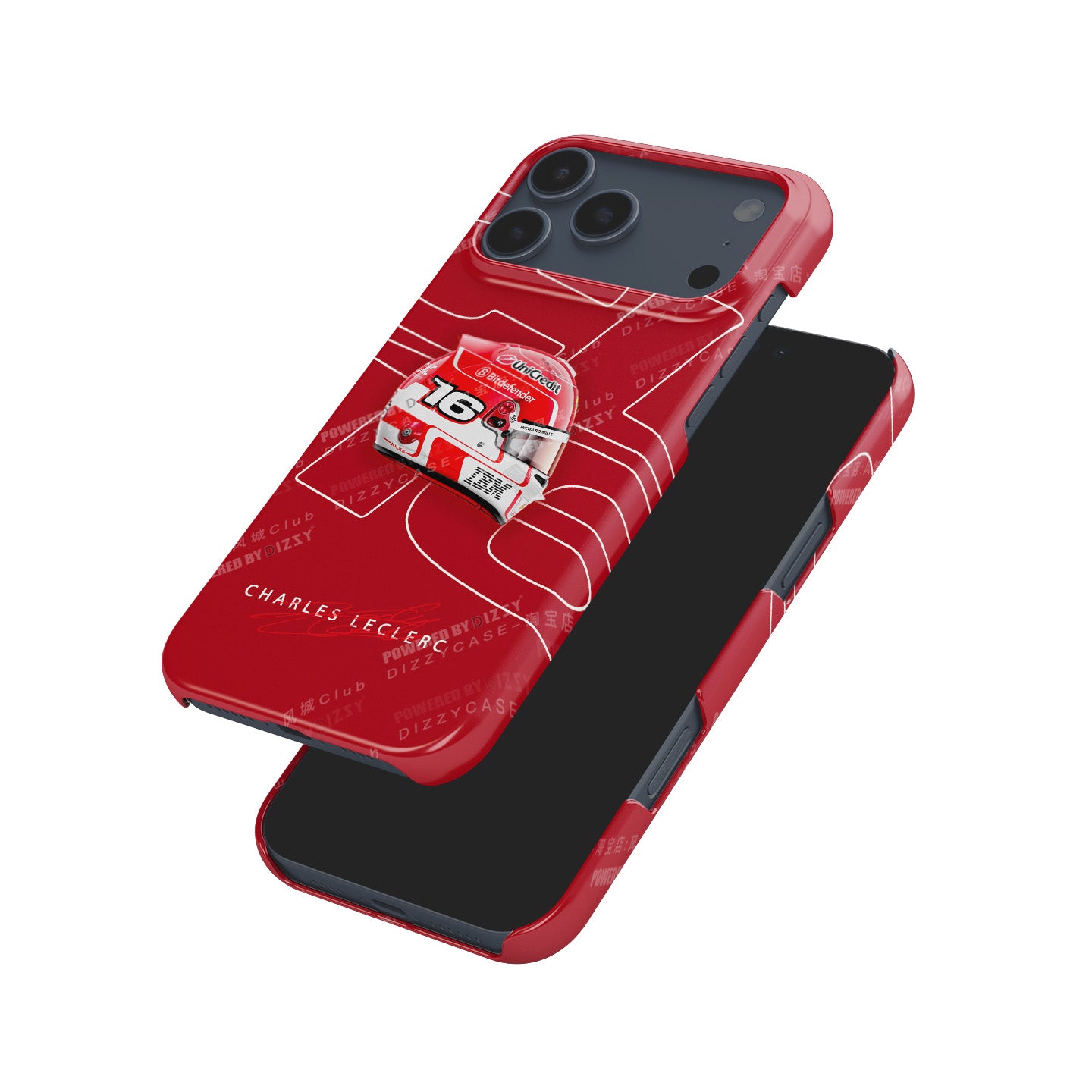 Charles Leclerc 2025 Ferrari Helmet Livery F1 Phone Case – CL16 Edition | DIZZY CASE