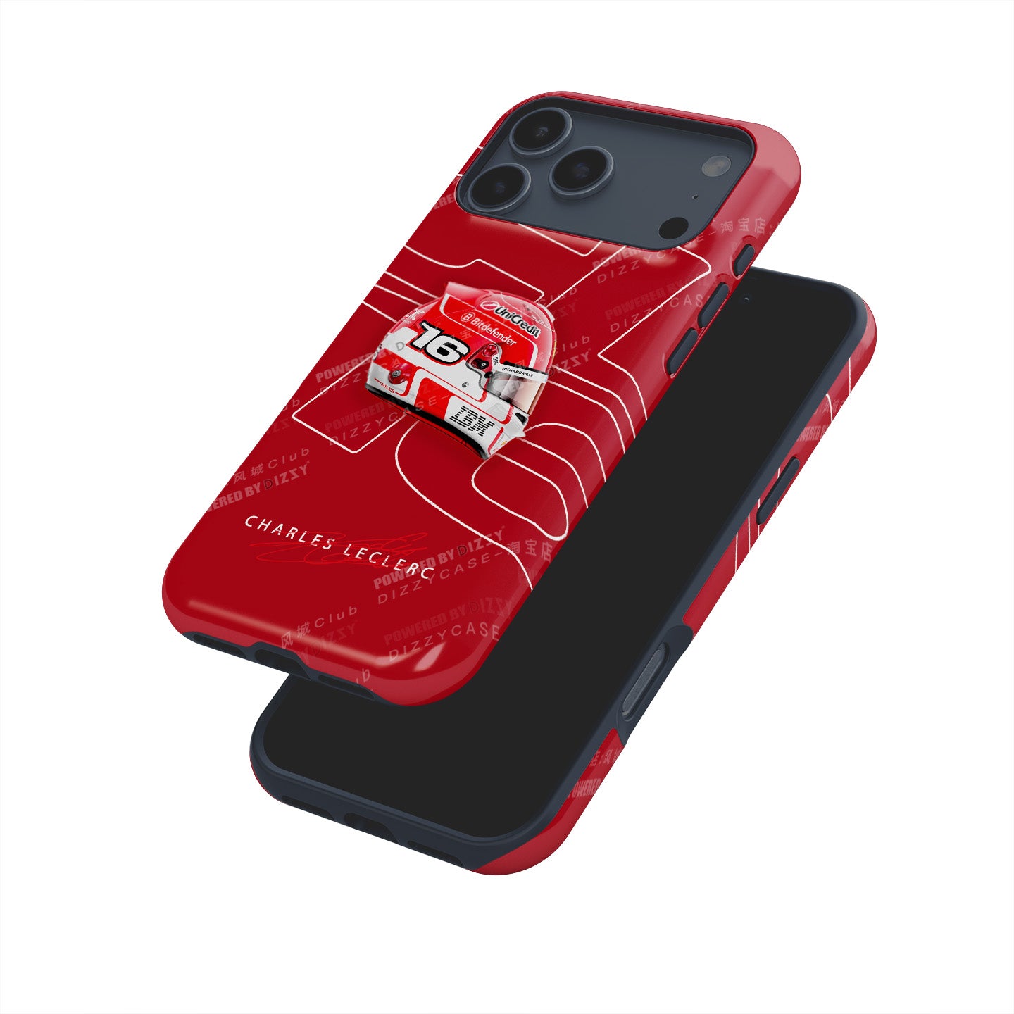 Charles Leclerc 2025 Ferrari Helmet Livery F1 Phone Case – CL16 Edition | DIZZY CASE