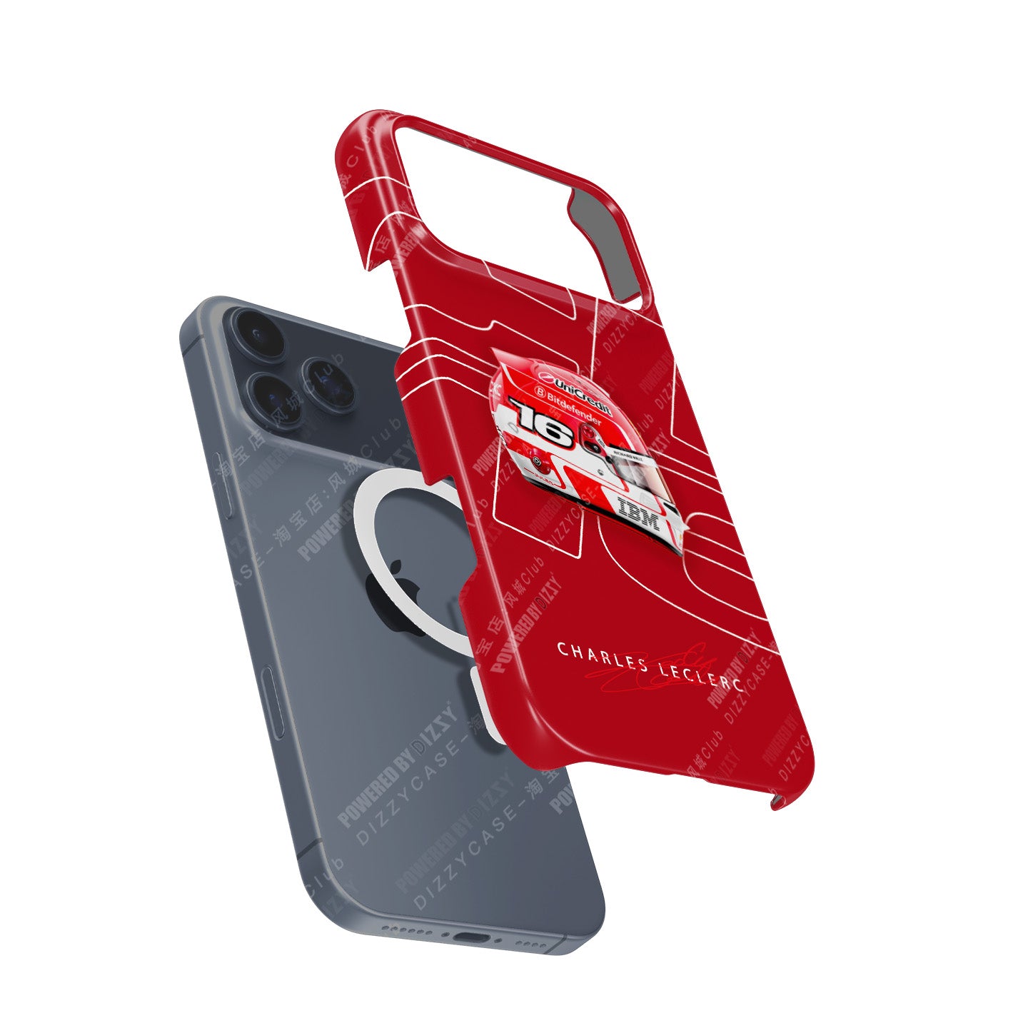 Charles Leclerc 2025 Ferrari Helmet Livery F1 Phone Case – CL16 Edition | DIZZY CASE