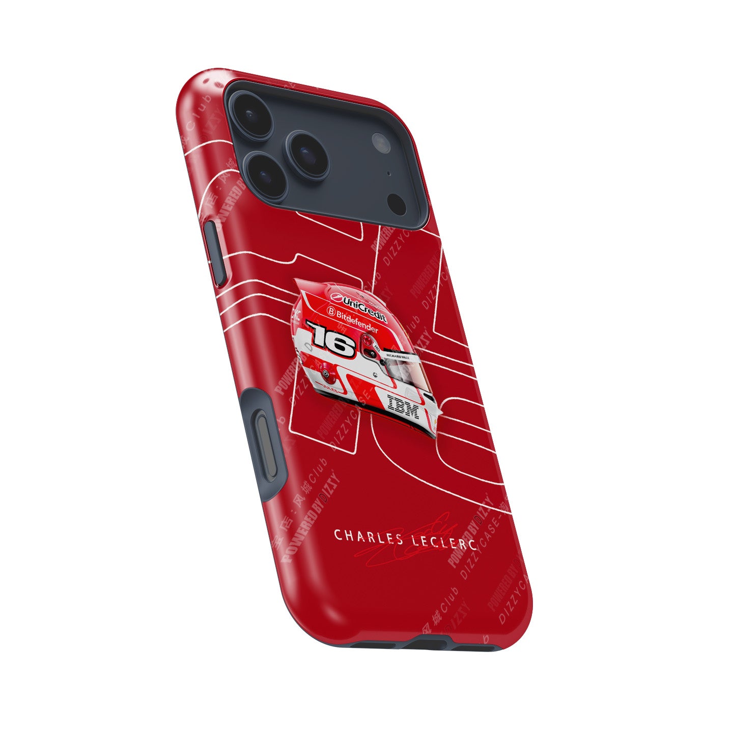 Charles Leclerc 2025 Ferrari Helmet Livery F1 Phone Case – CL16 Edition | DIZZY CASE