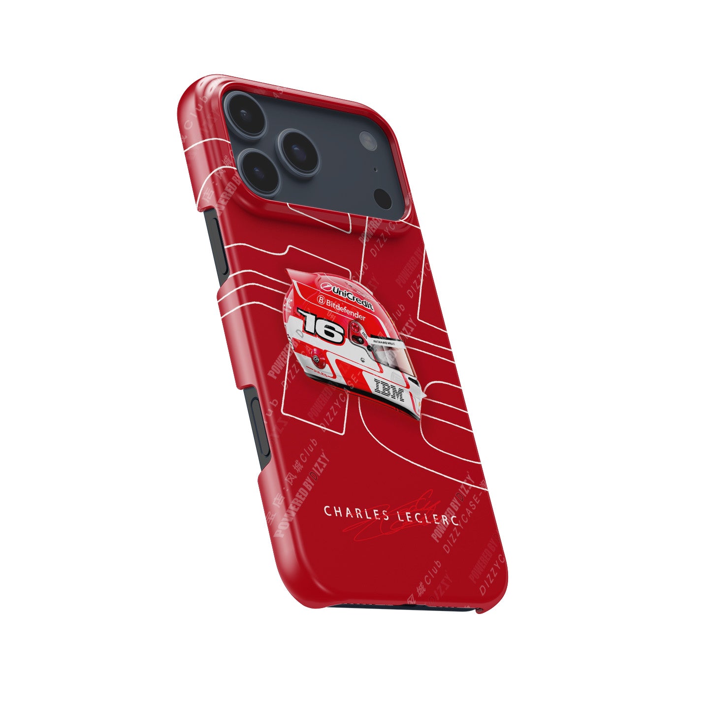 Charles Leclerc 2025 Ferrari Helmet Livery F1 Phone Case – CL16 Edition | DIZZY CASE