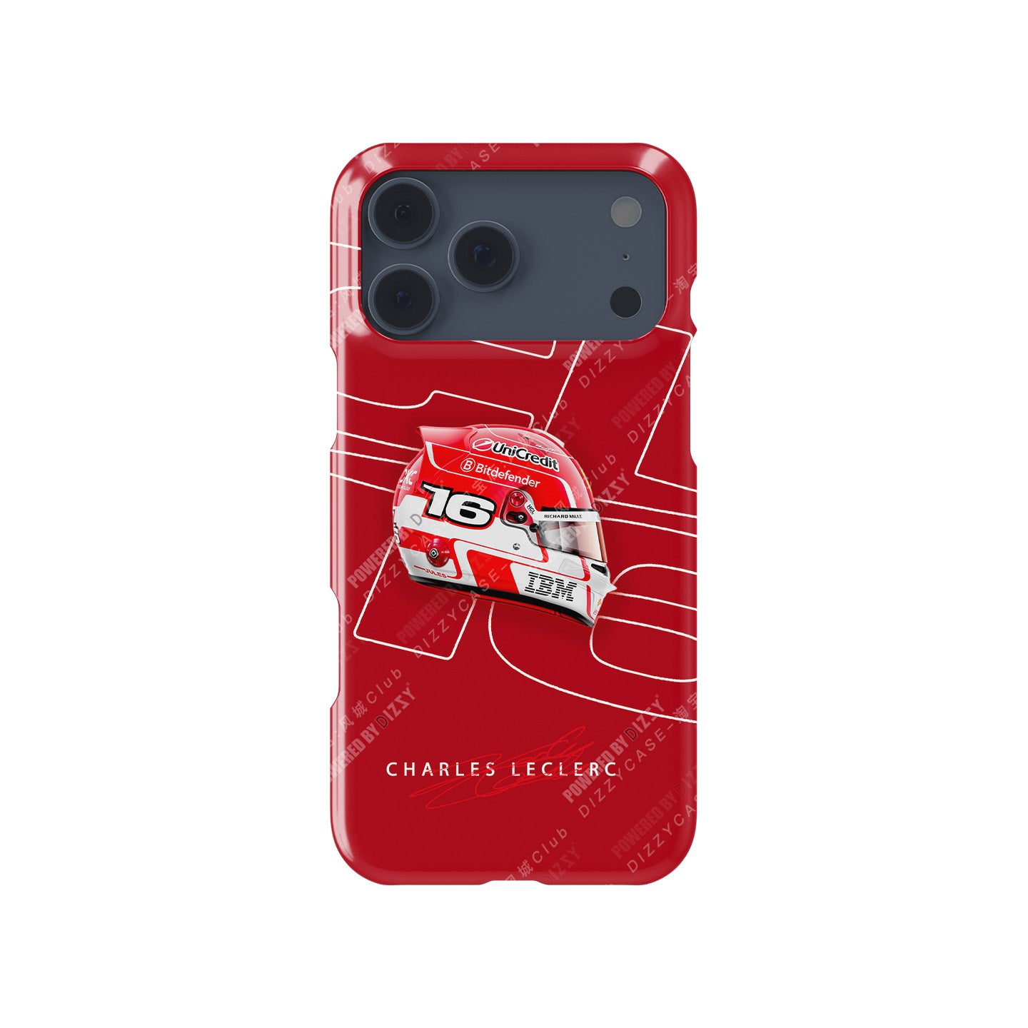 Charles Leclerc 2025 Ferrari Helmet Livery F1 Phone Case – CL16 Edition | DIZZY CASE