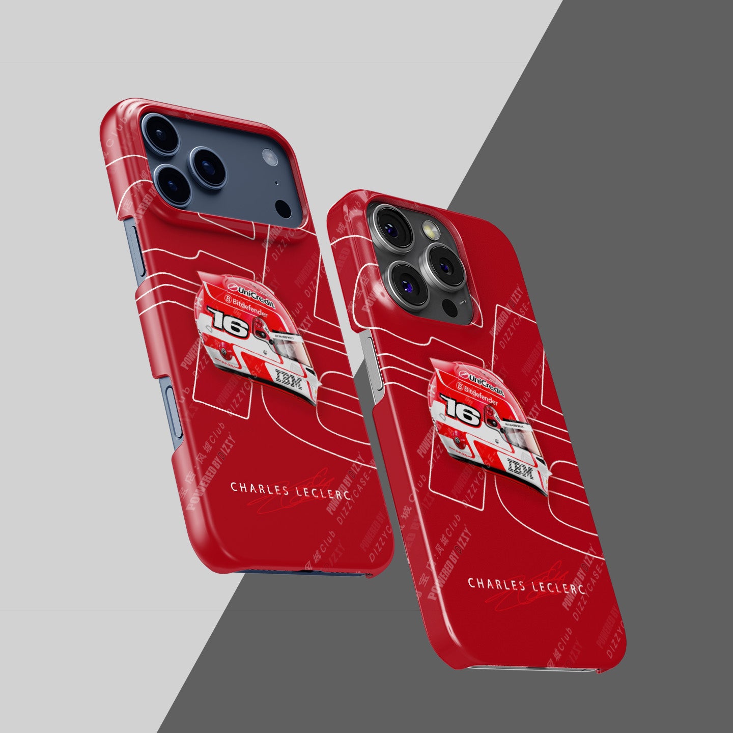 Charles Leclerc 2025 Ferrari Helmet Livery F1 Phone Case – CL16 Edition | DIZZY CASE
