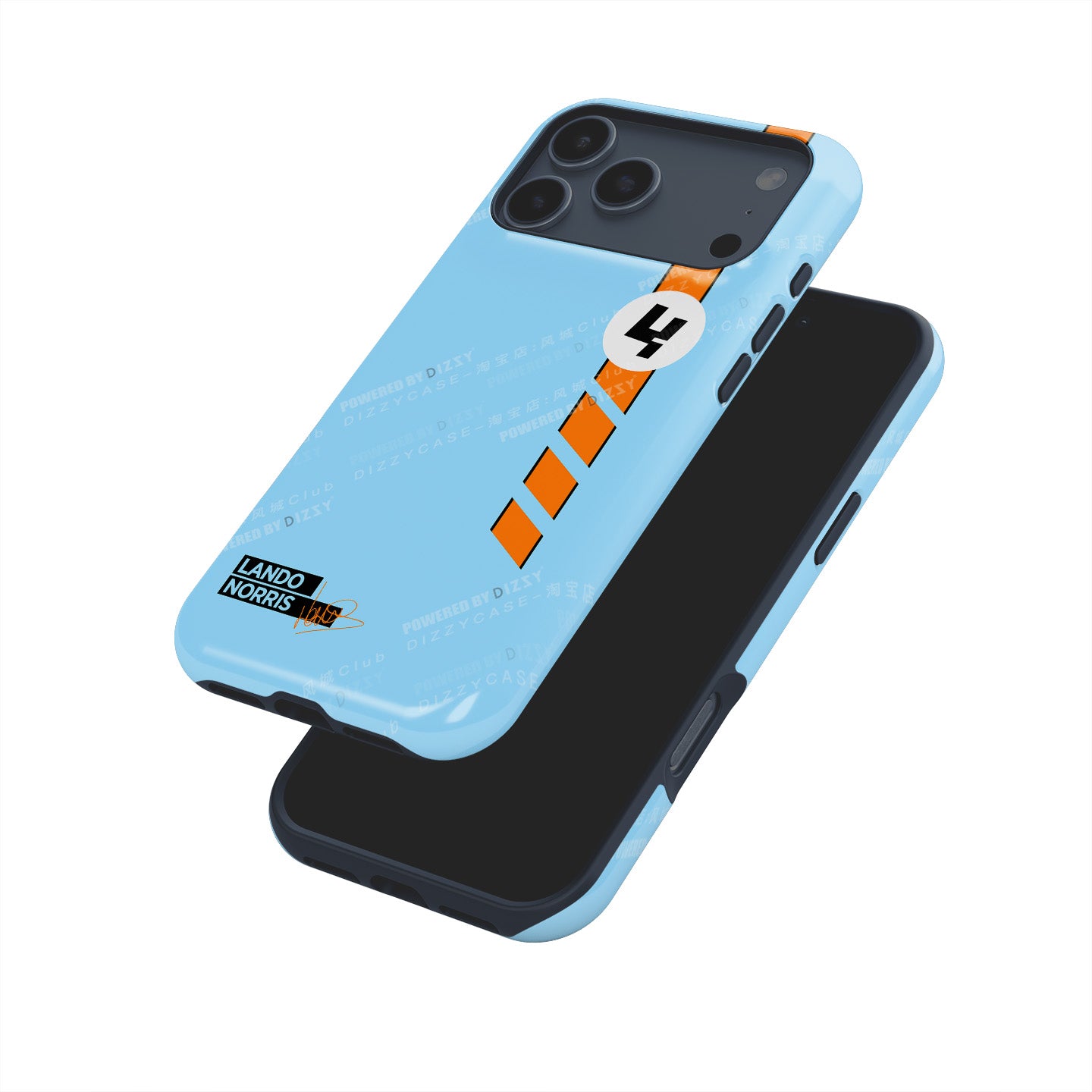 McLaren Gulf Livery iPhone Case Featuring Lando Norris Design