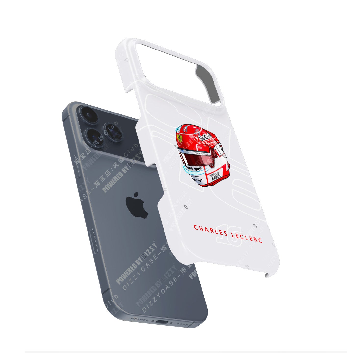Charles Leclerc 2025 Helmet Phone Case – Official Ferrari Red & White Tribute for iPhone
