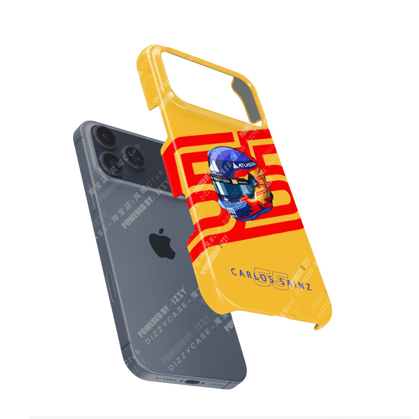 Carlos Sainz 2025 Helmet Tribute Phone Case – Red & Yellow 55 Design for iPhone | DIZZY CASE