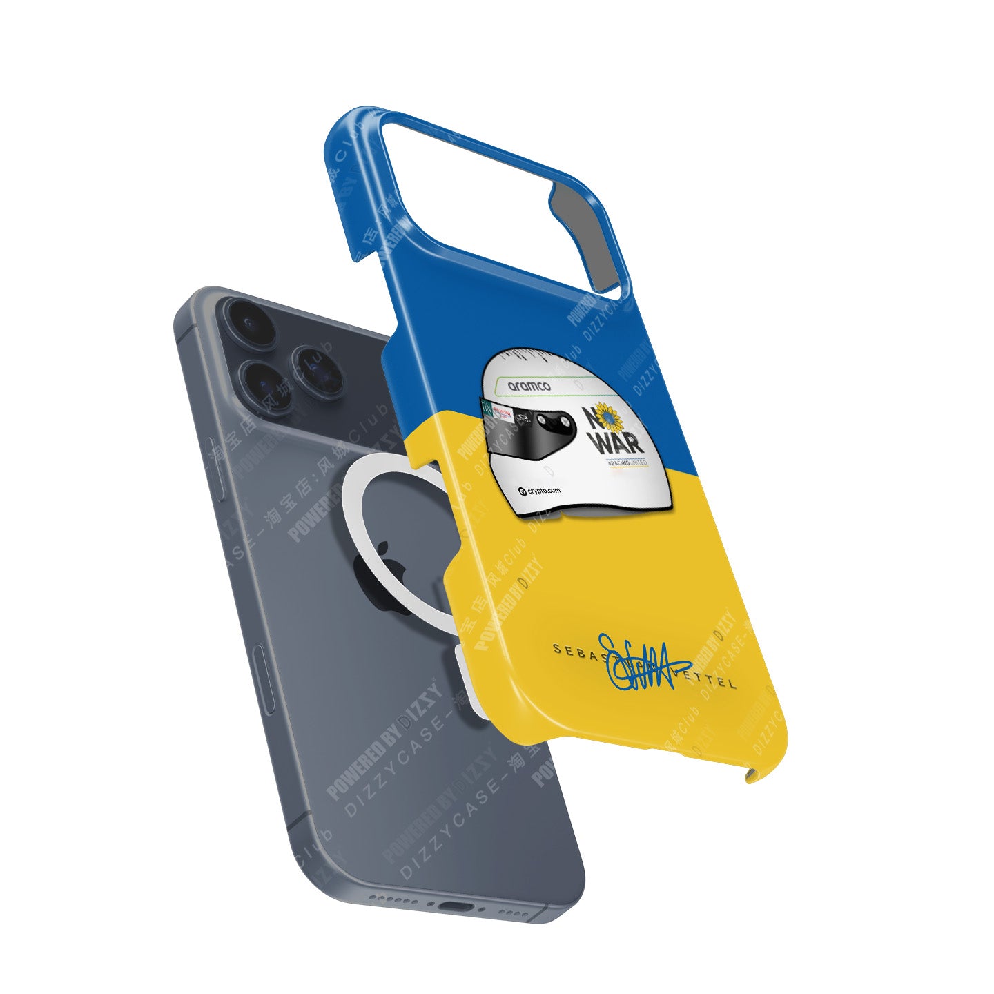 Stand for Peace with Sebastian Vettel’s 2022 "No War" Helmet Phone Case | DIZZY CASE