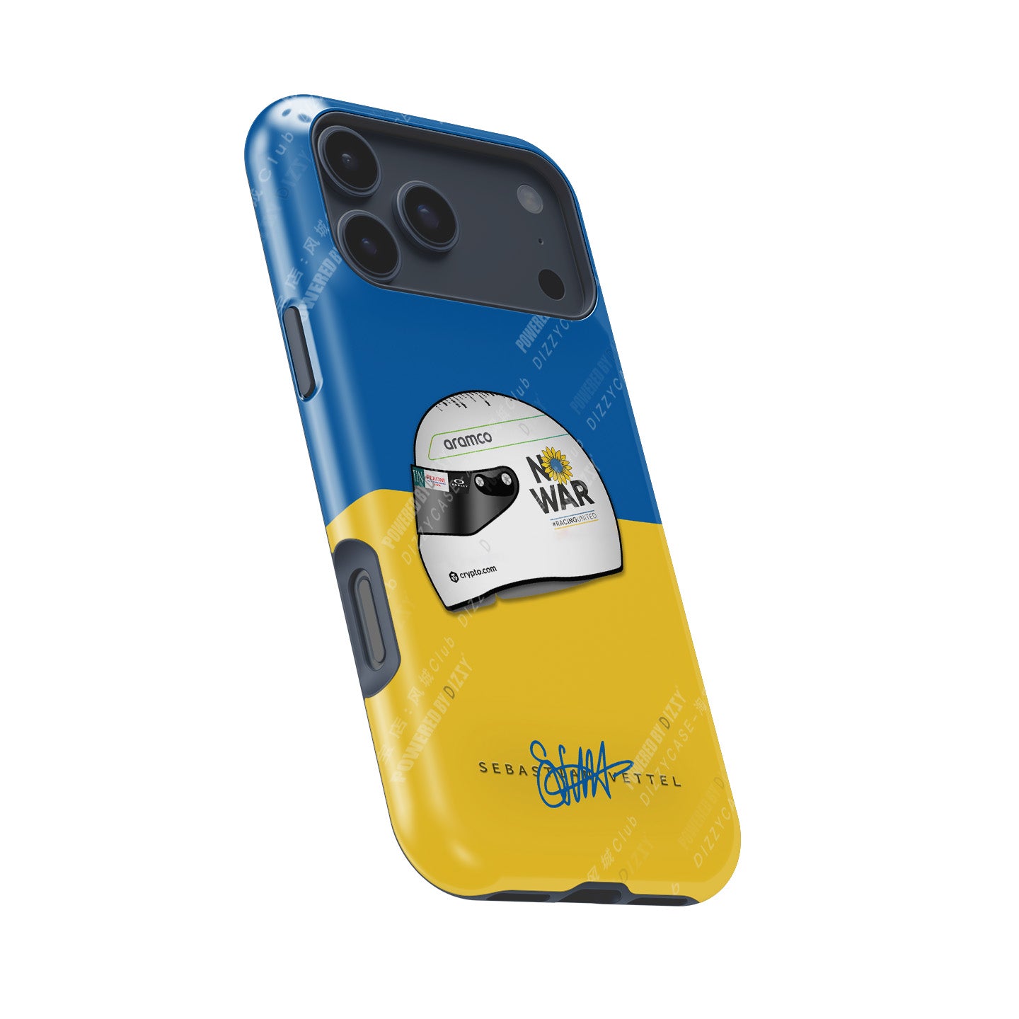 Stand for Peace with Sebastian Vettel’s 2022 "No War" Helmet Phone Case | DIZZY CASE