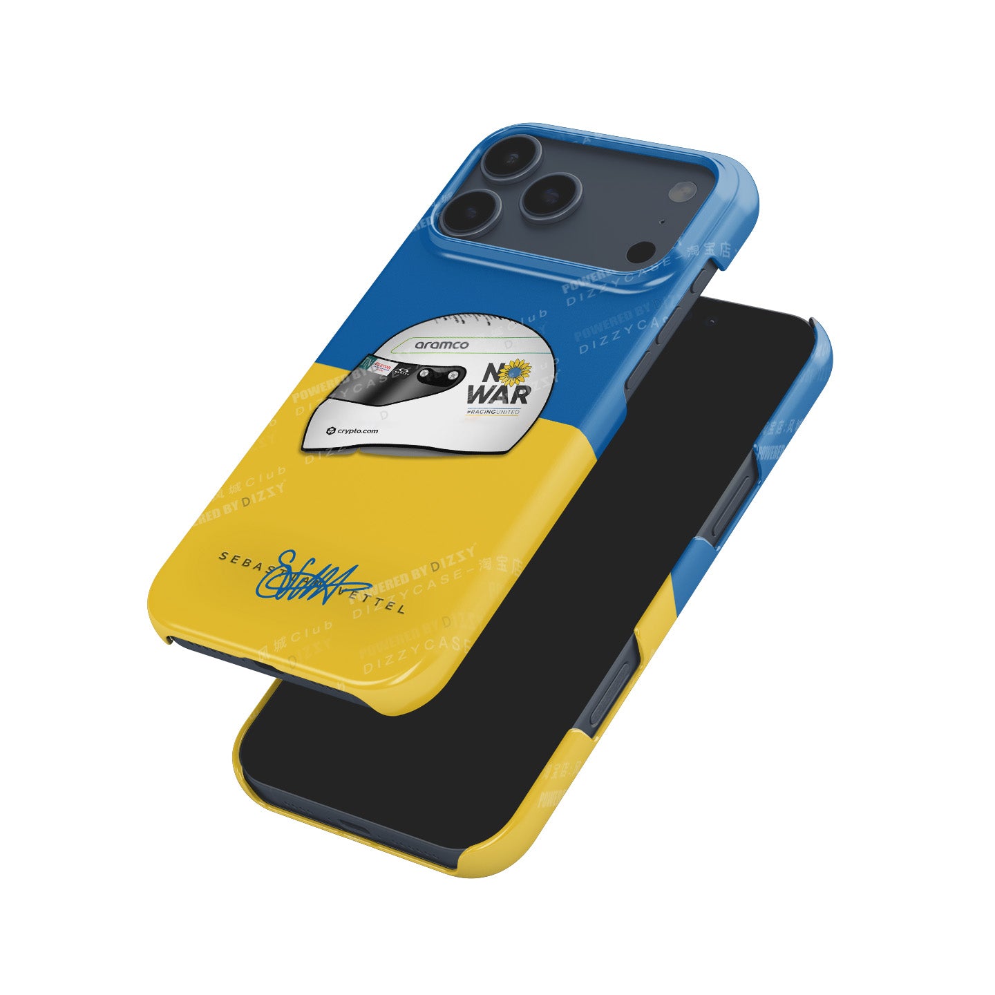 Stand for Peace with Sebastian Vettel’s 2022 "No War" Helmet Phone Case | DIZZY CASE