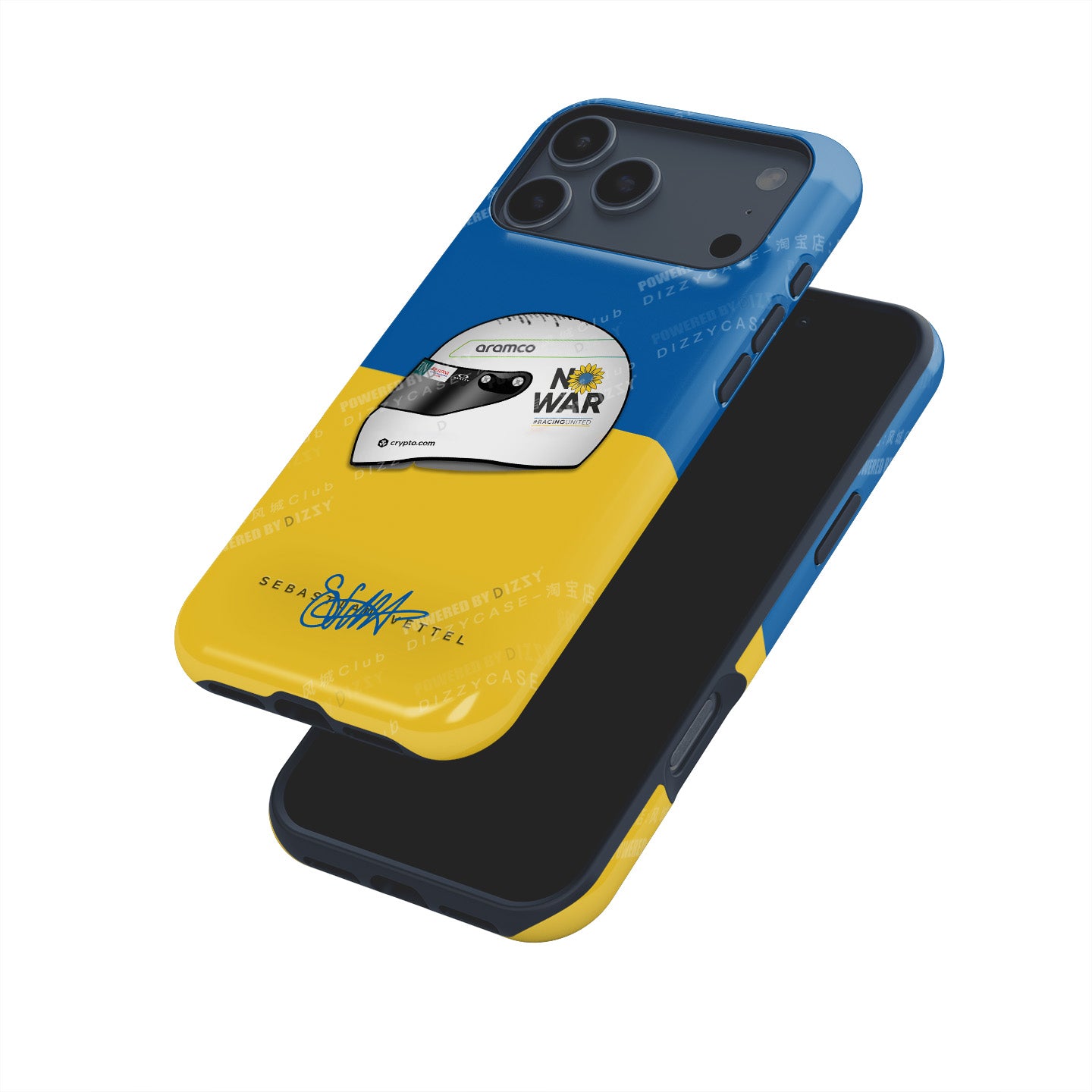 Stand for Peace with Sebastian Vettel’s 2022 "No War" Helmet Phone Case | DIZZY CASE