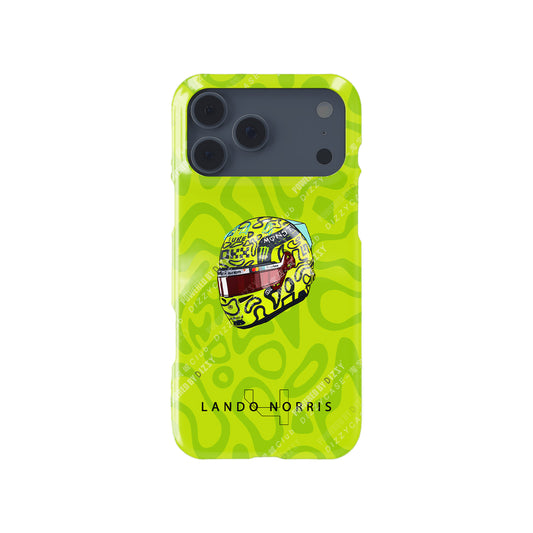 Lando Norris 2025 Helmet Phone Case – Neon Yellow Tribute for iPhone (McLaren Edition)