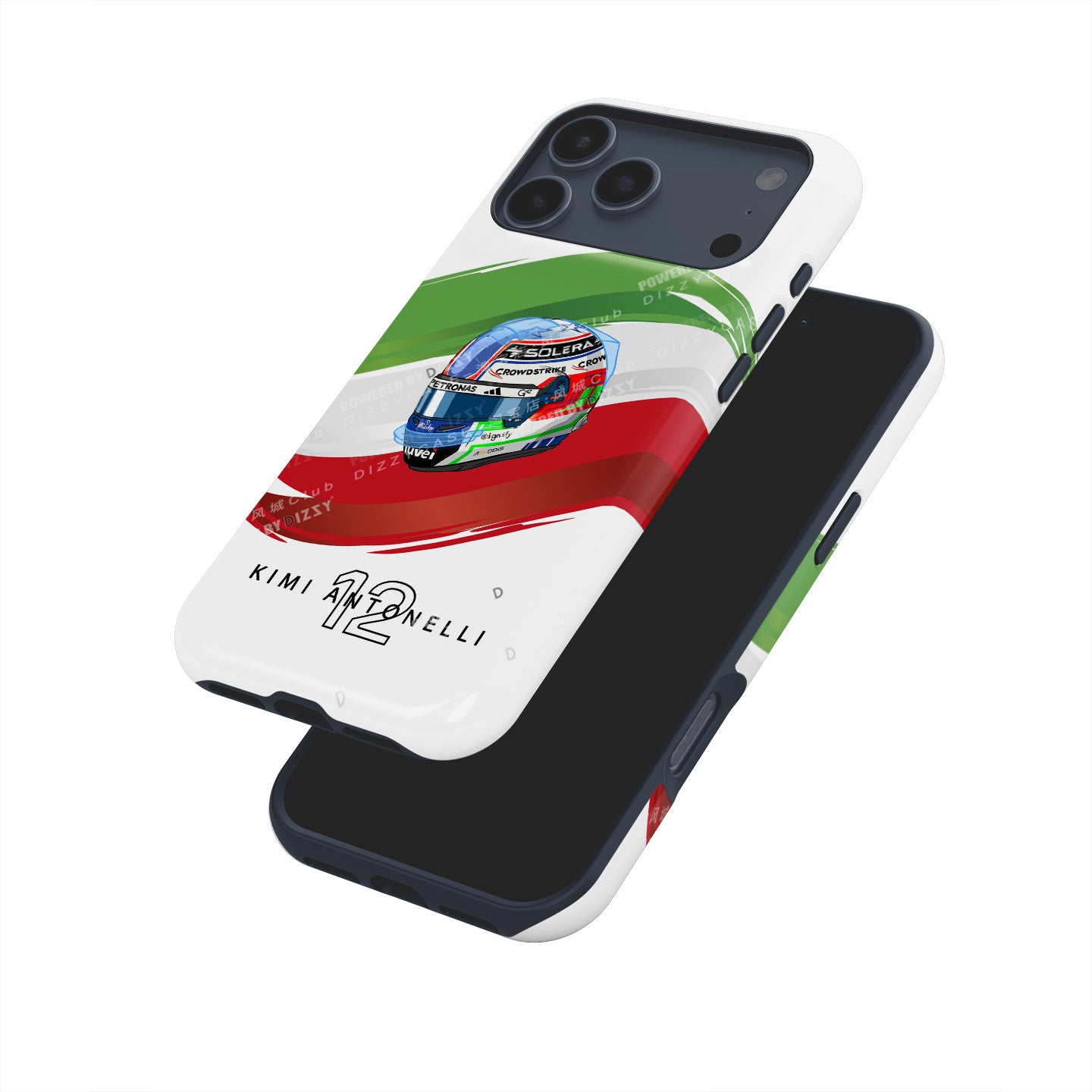 Andrea Kimi Antonelli 2025 Helmet Phone Case – Italian Tribute for iPhone (Mercedes Edition)