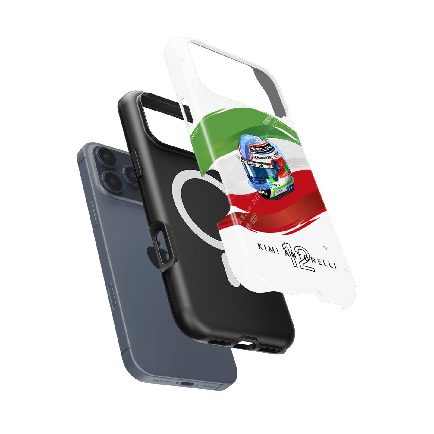 Andrea Kimi Antonelli 2025 Helmet Phone Case – Italian Tribute for iPhone (Mercedes Edition)