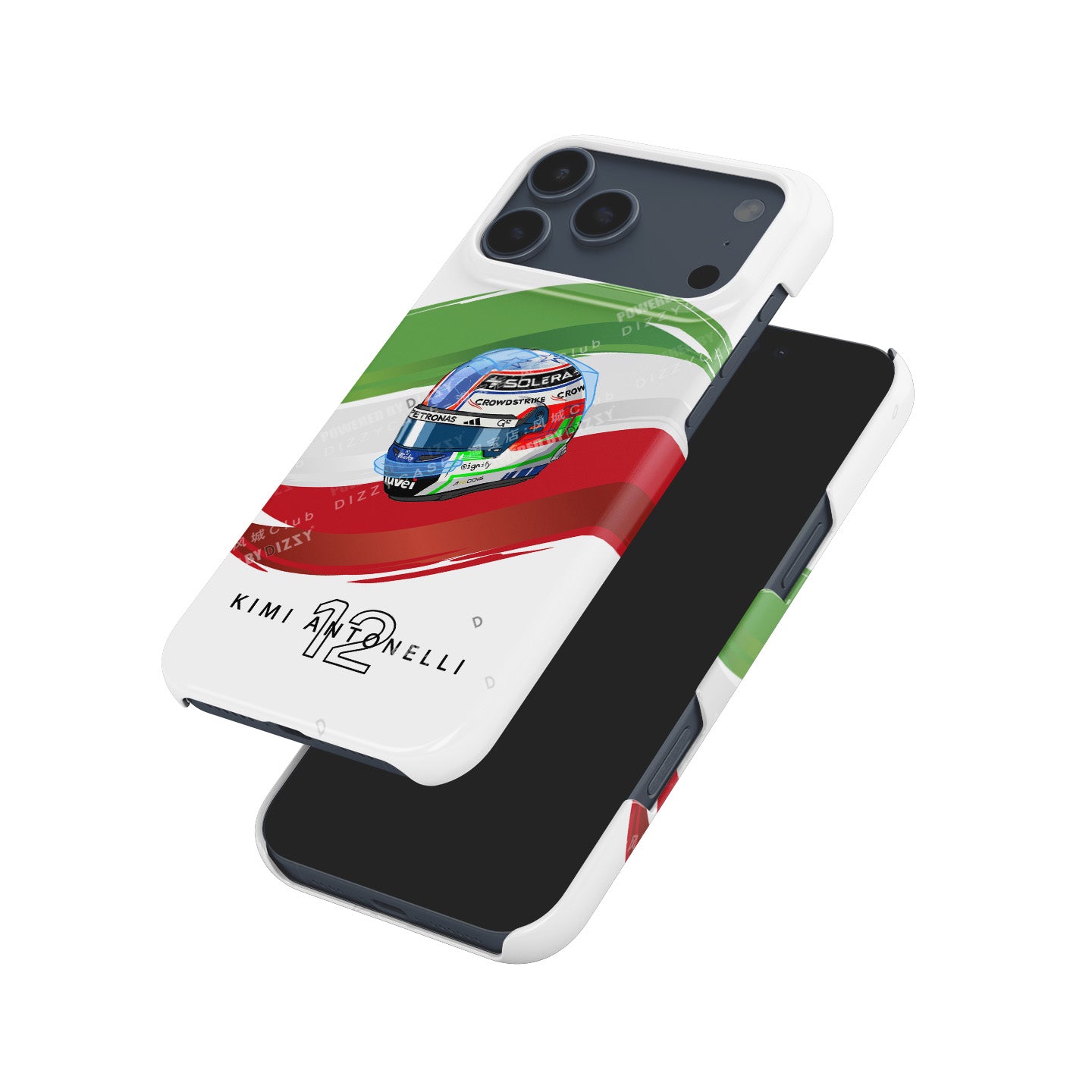 Andrea Kimi Antonelli 2025 Helmet Phone Case – Italian Tribute for iPhone (Mercedes Edition)