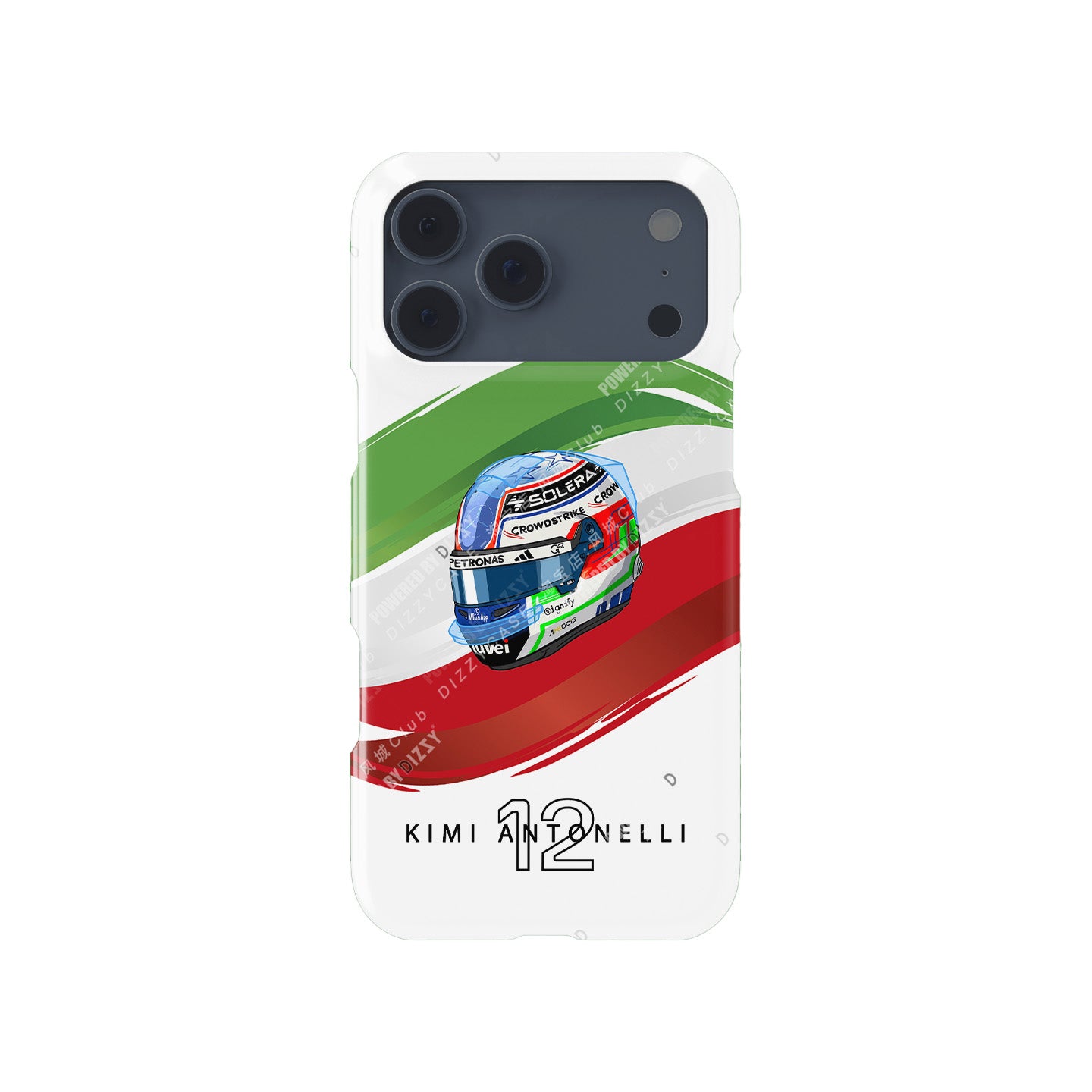 Andrea Kimi Antonelli 2025 Helmet Phone Case – Italian Tribute for iPhone (Mercedes Edition)