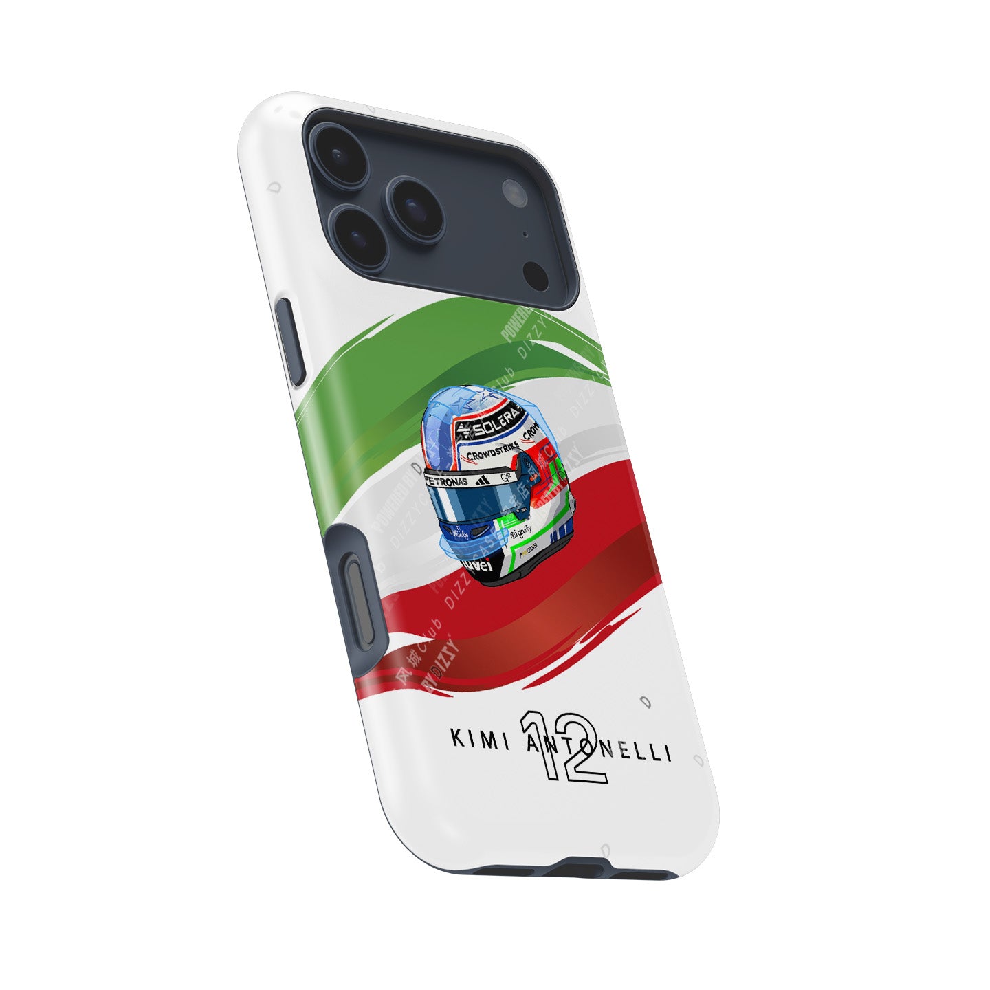 Andrea Kimi Antonelli 2025 Helmet Phone Case – Italian Tribute for iPhone (Mercedes Edition)