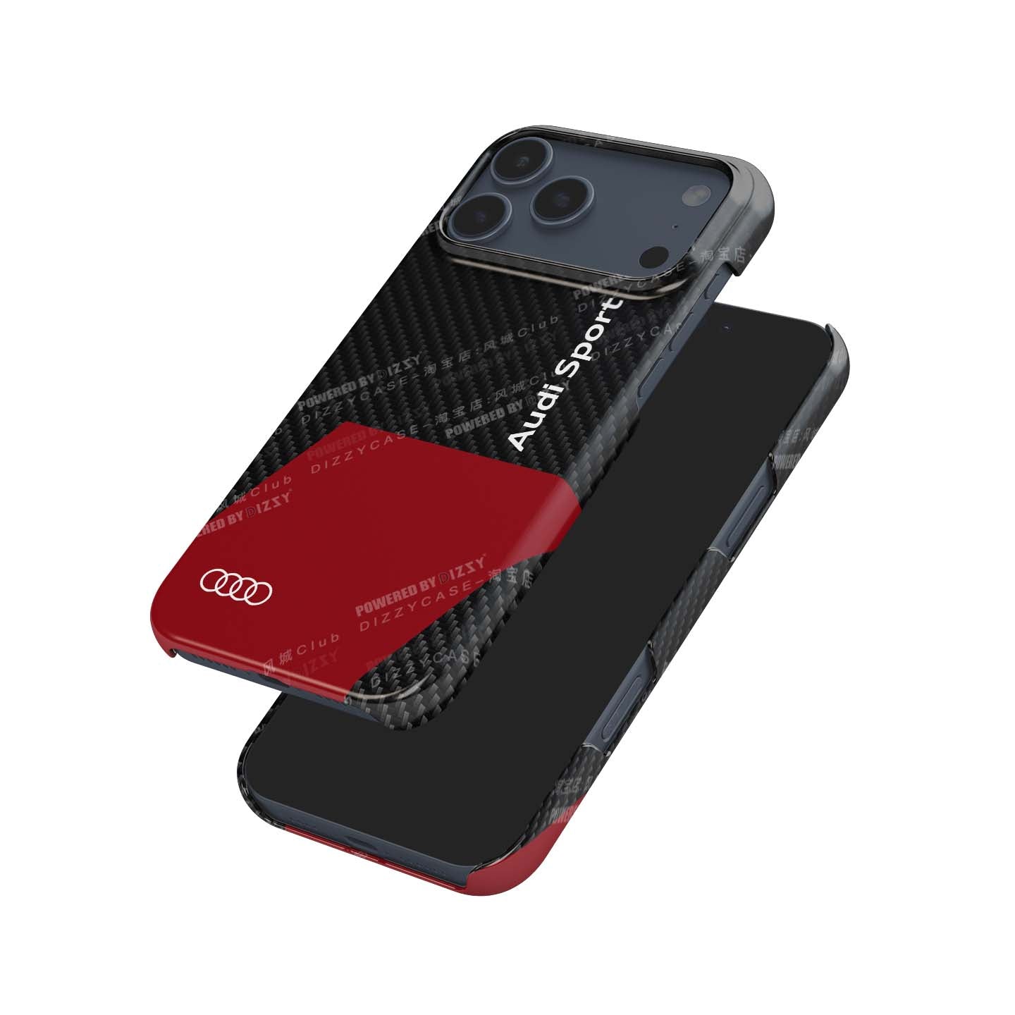 Audi Sport Logo Carbon Fiber Texture Phone Case – Style and Protection Combined