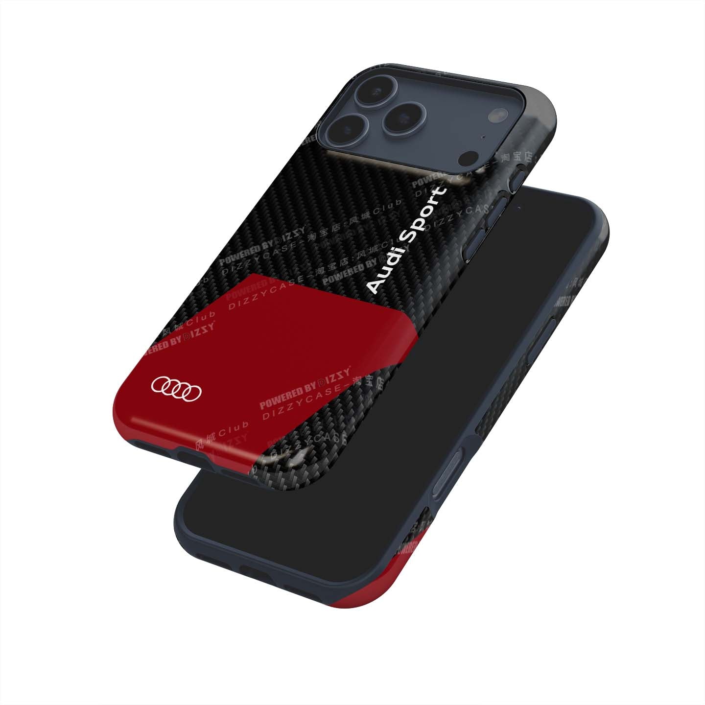 Audi Sport Logo Carbon Fiber Texture Phone Case – Style and Protection Combined