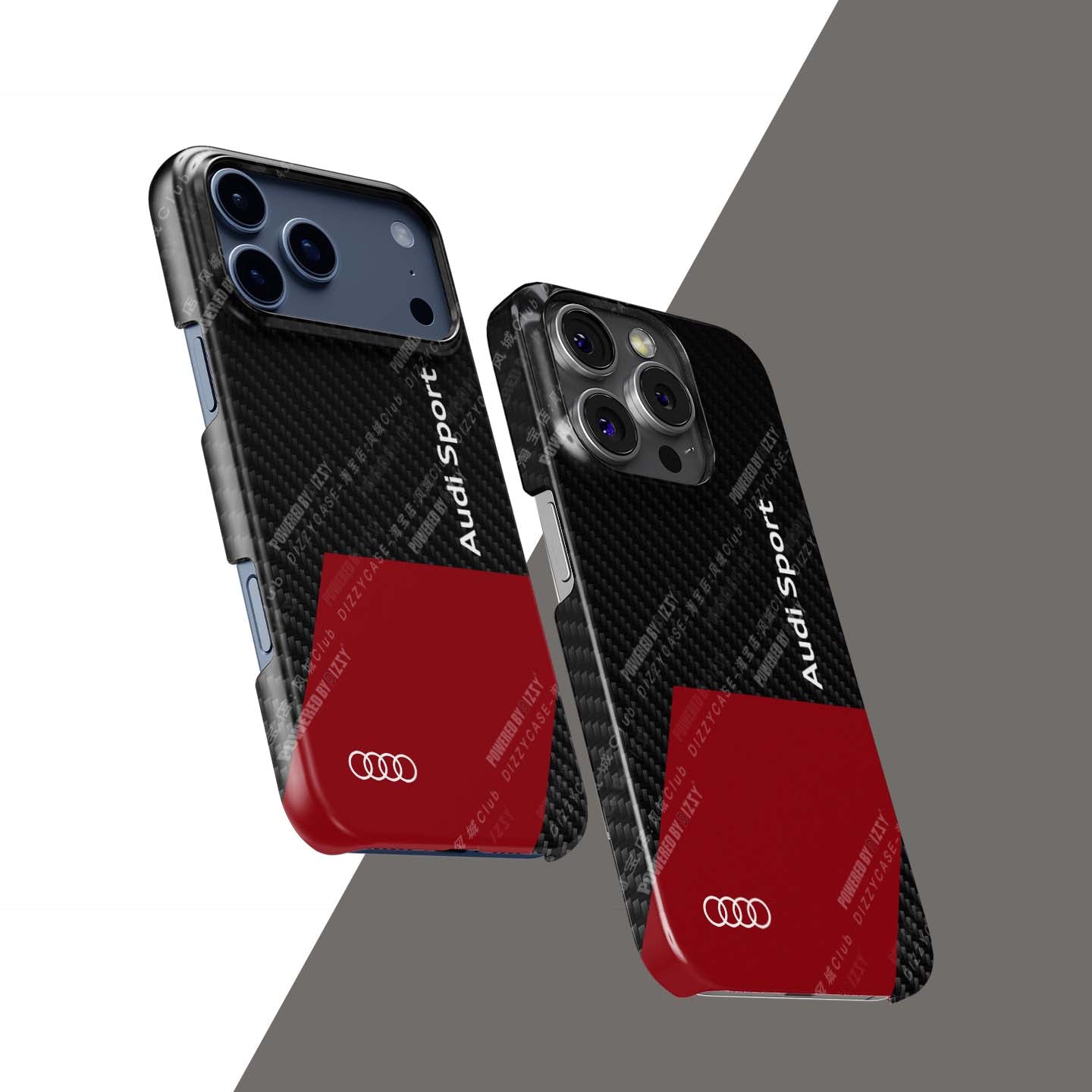Audi Sport Logo Carbon Fiber Texture Phone Case – Style and Protection Combined